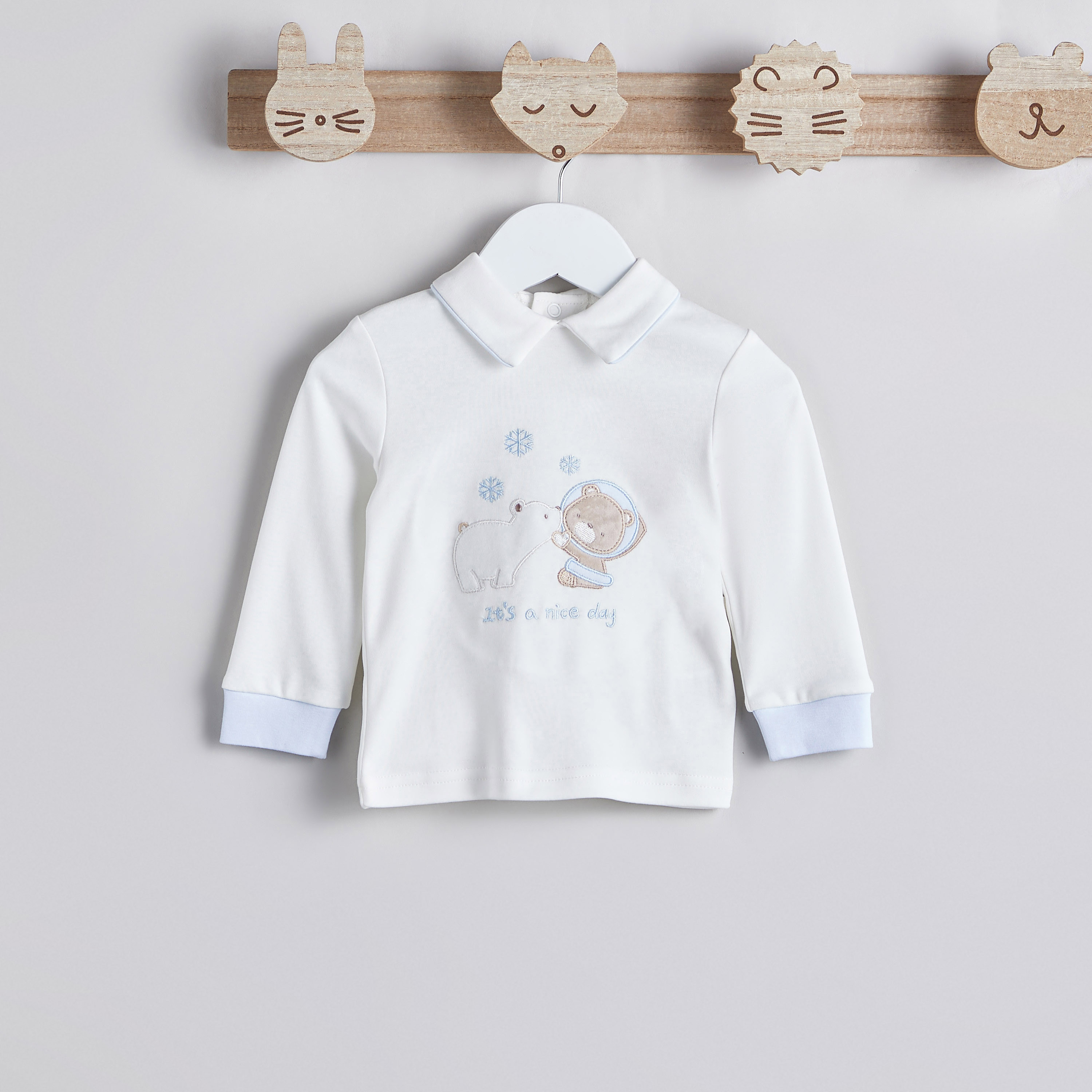 Giggles Bear Embroidered T-shirt and Pyjama Set-baby-boys-clothing-nightwear-pyjamasets-image-2