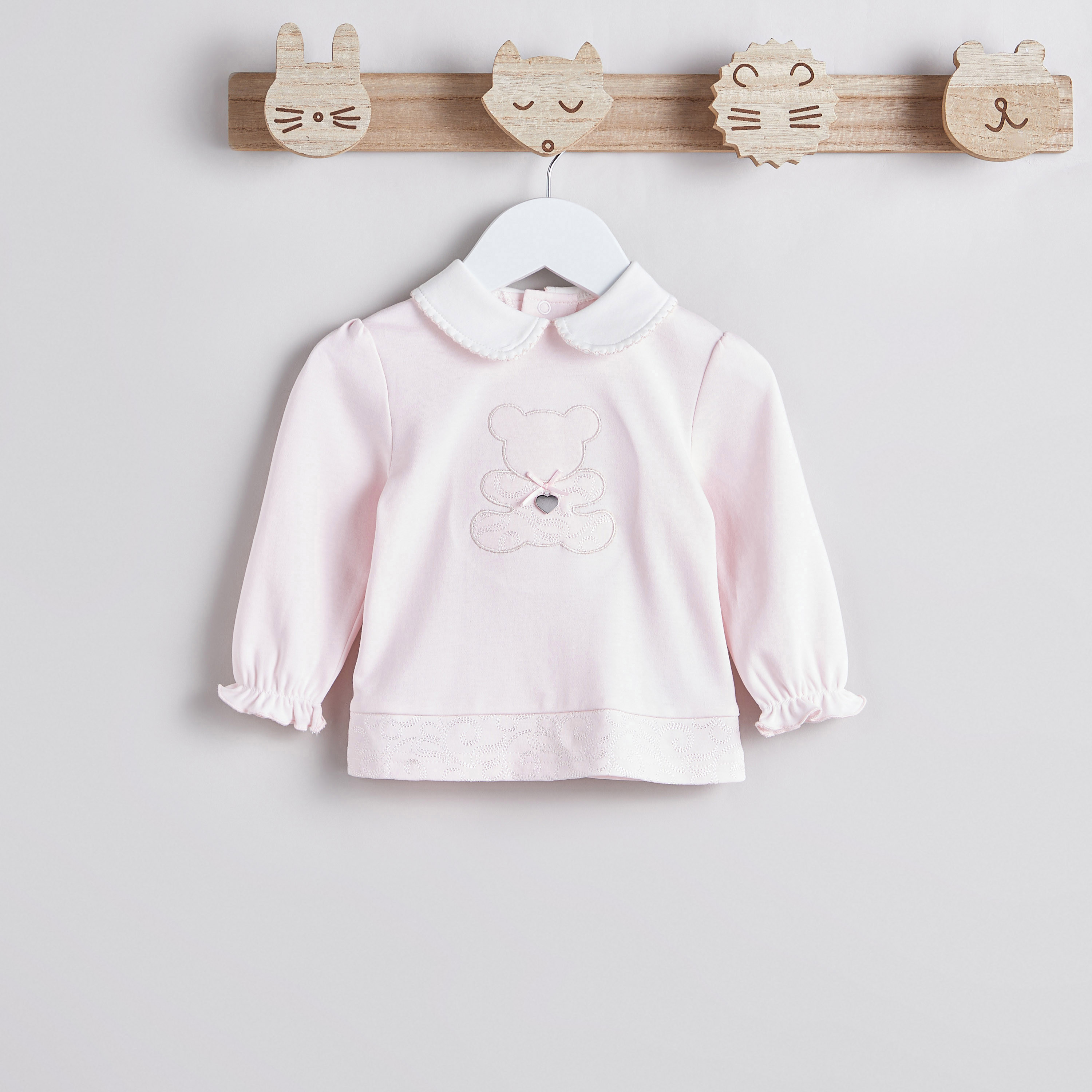 Giggles Teddy Embroidered T-shirt and Pyjama Set-baby-girls-clothing-nightwear-pyjamasets-image-2