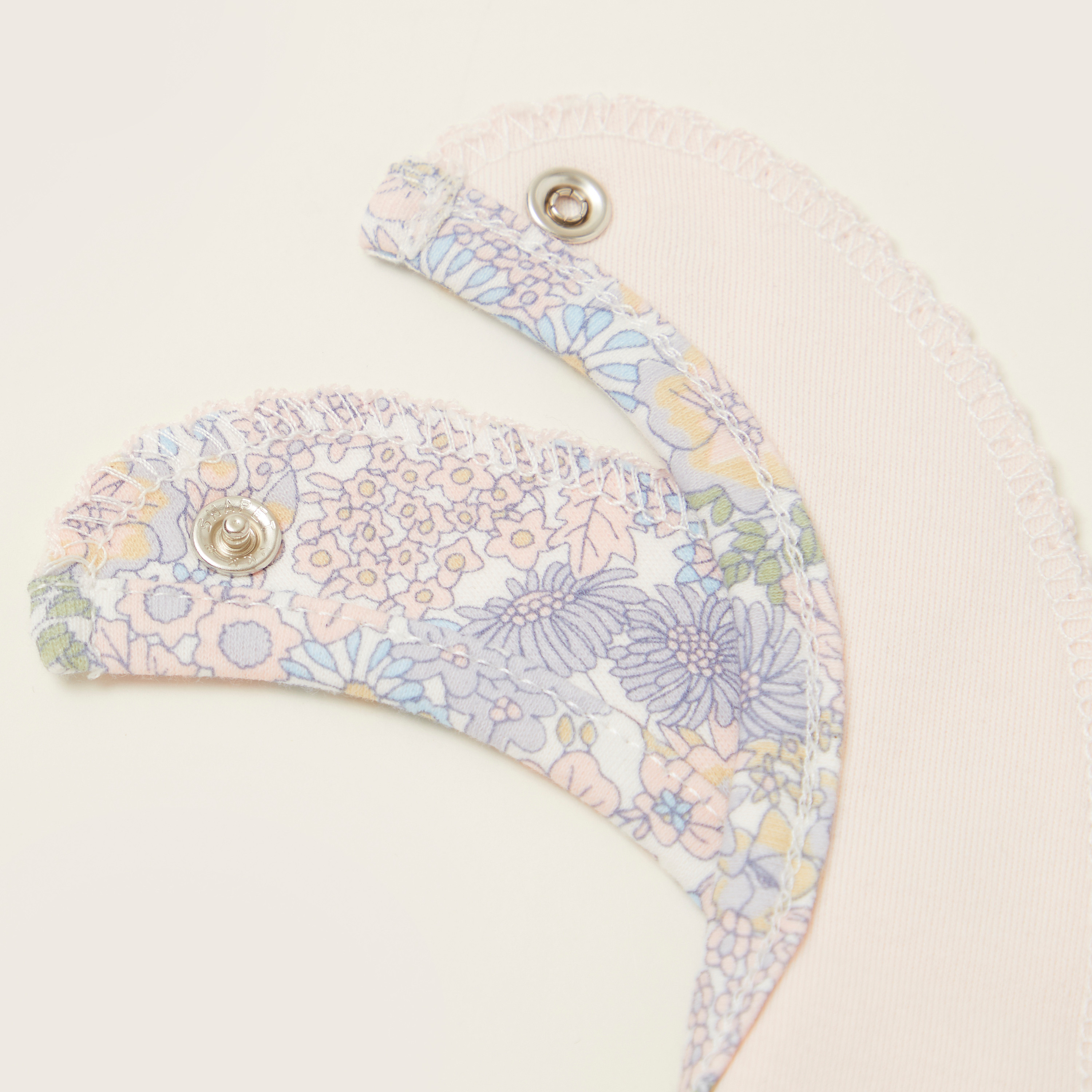 Juniors Floral Print Bib with Button Closure-baby-feeding-bibs-image-3