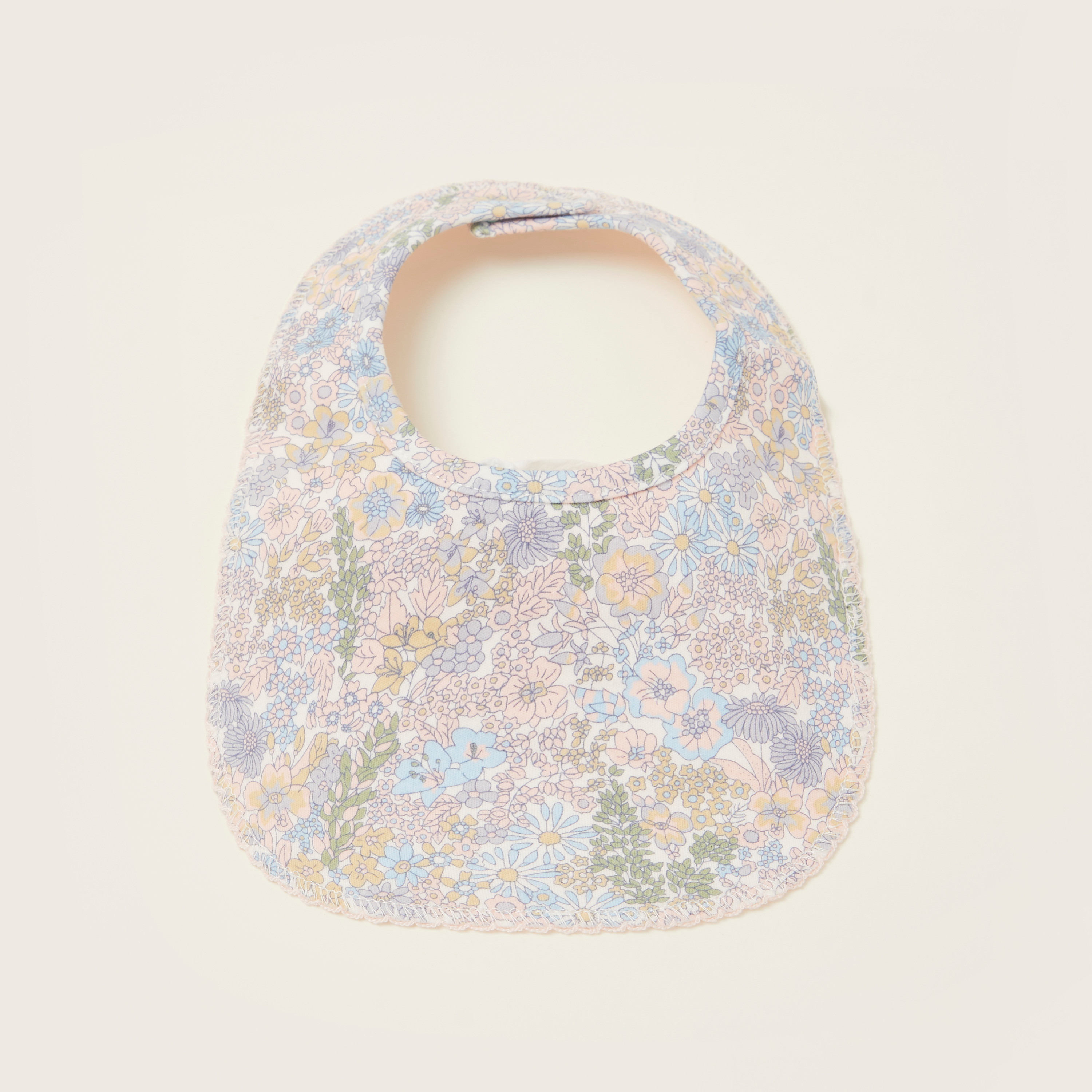 Juniors Floral Print Bib with Button Closure-baby-feeding-bibs-image-4