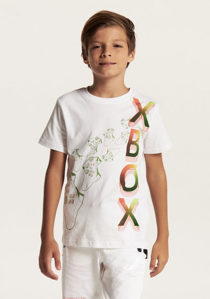 Xbox Printed T-shirt with Crew Neck and Short Sleeves