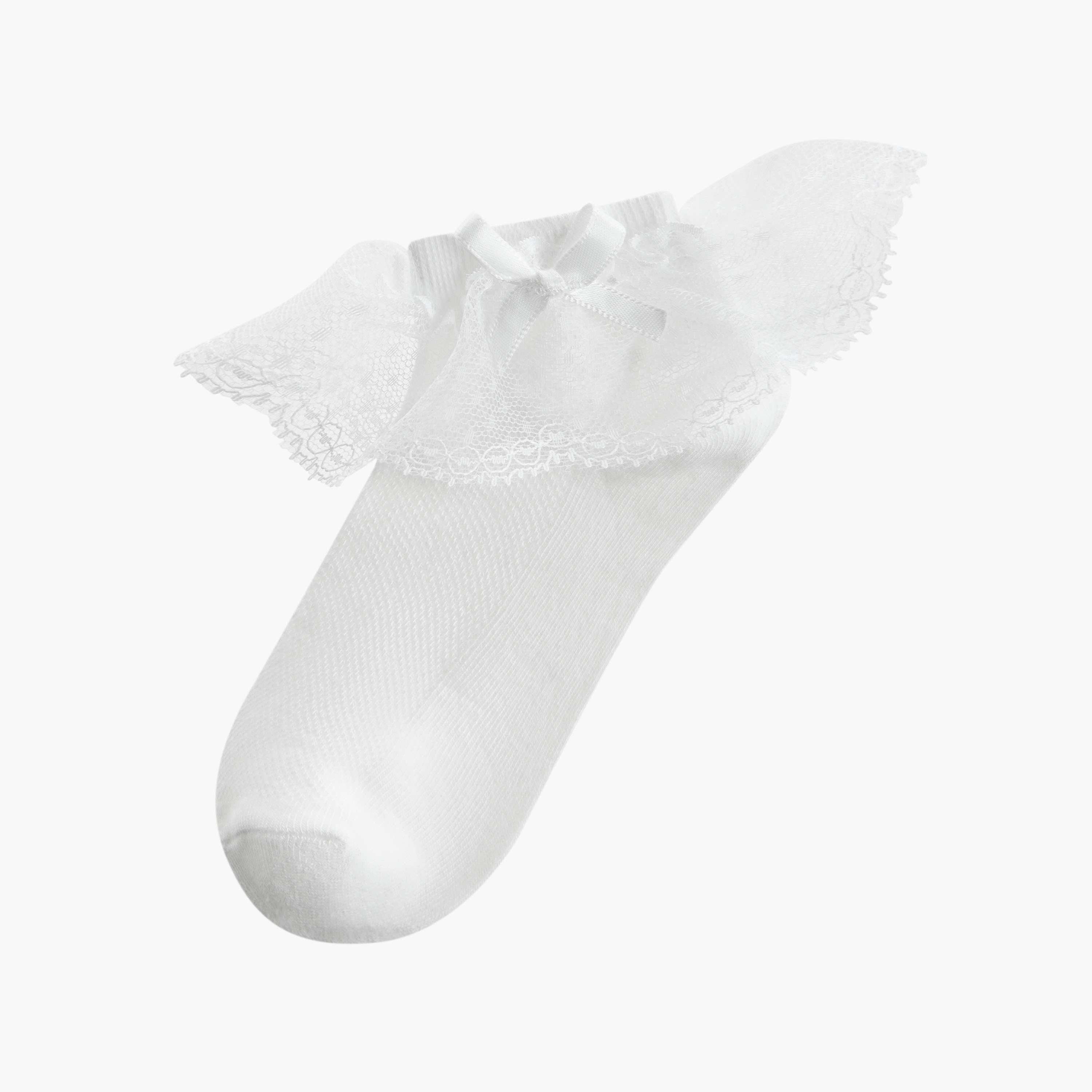 Pack of 3 Flora Bella Girls Socks with Lace Frill-girls-accessories-socks-image-2