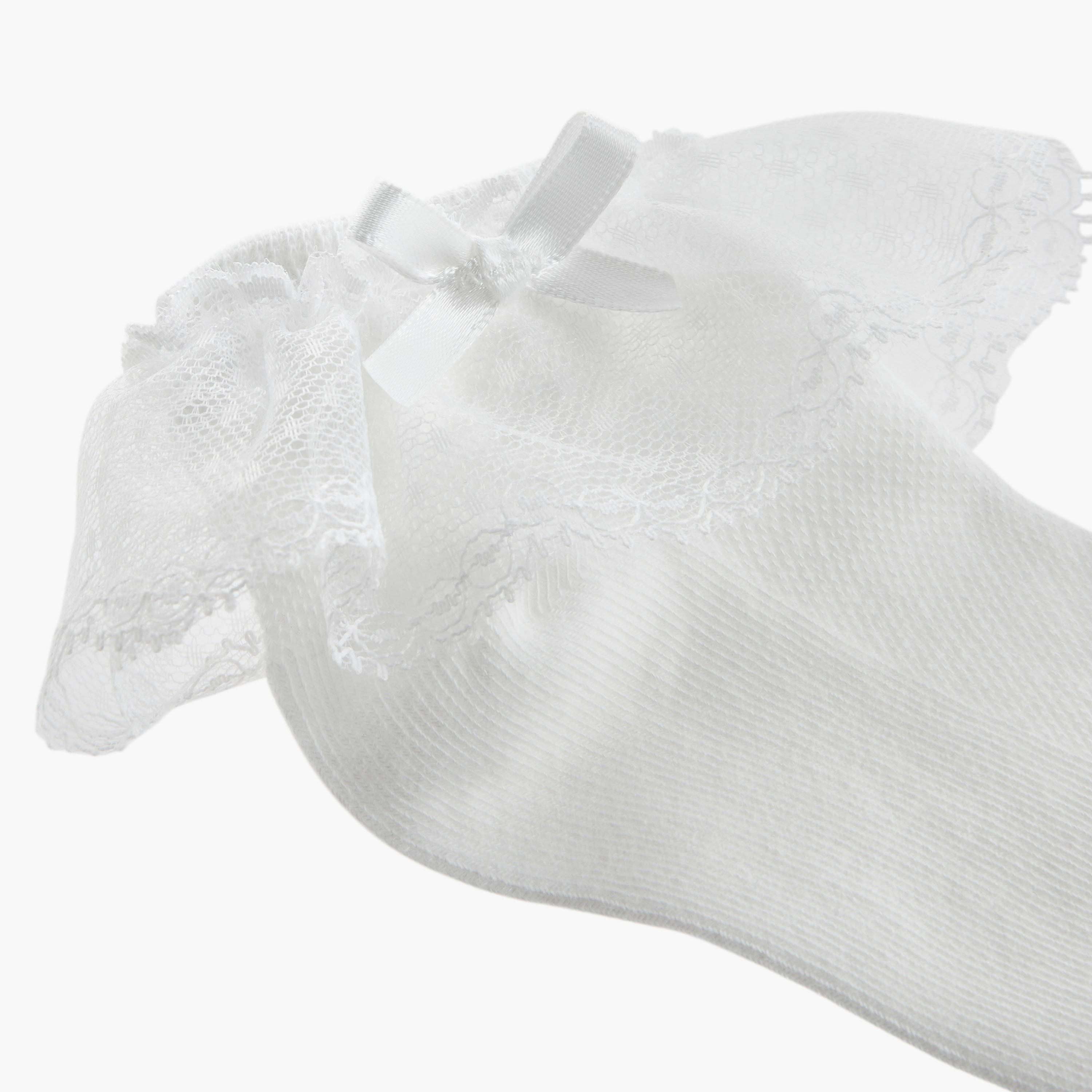 Pack of 3 Flora Bella Girls Socks with Lace Frill-girls-accessories-socks-image-3