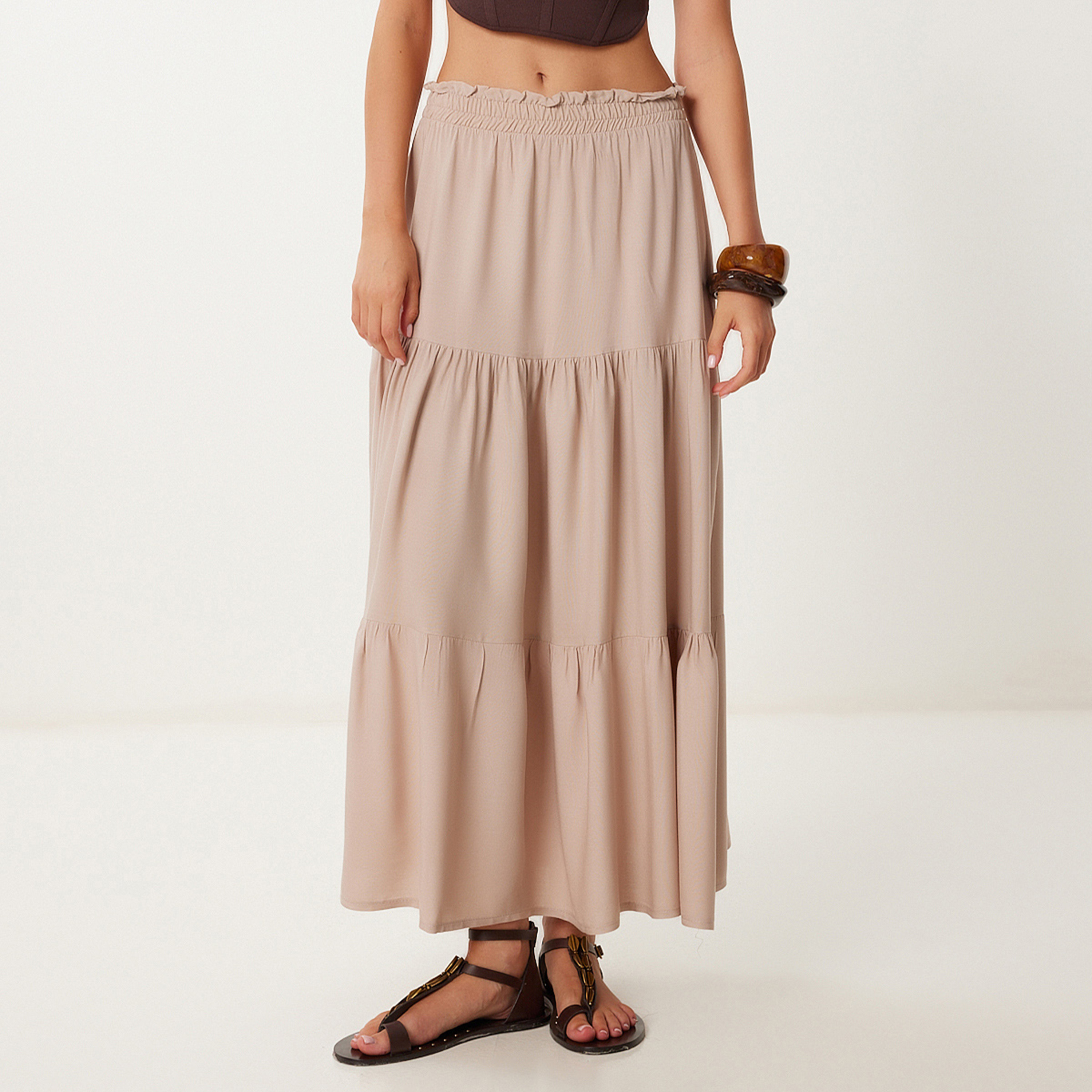 تنورة ماكسي نسائية ذات طبقات من سعادة إسطنبول-women-clothing-bottoms-skirts-image-1