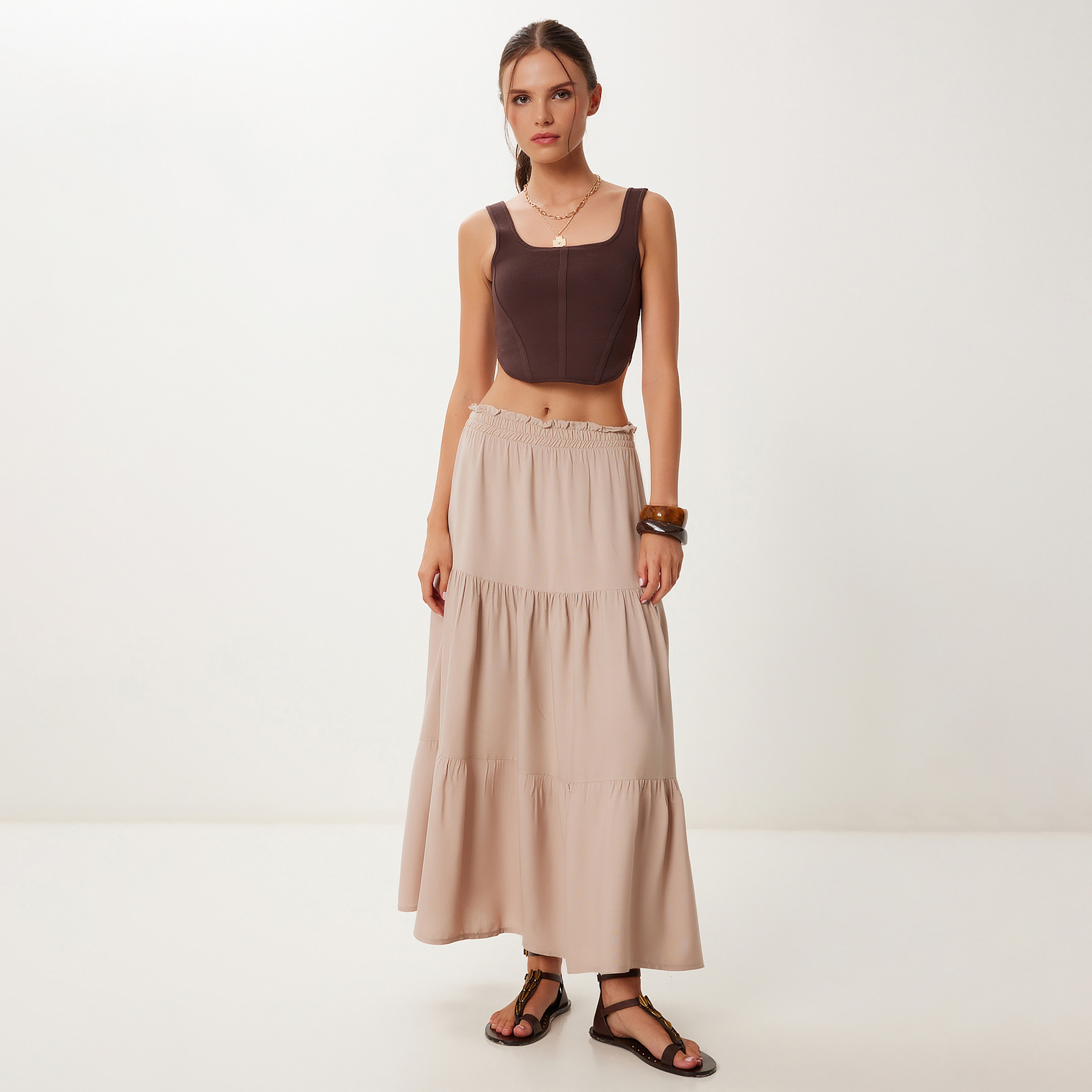 تنورة ماكسي نسائية ذات طبقات من سعادة إسطنبول-women-clothing-bottoms-skirts-image-2