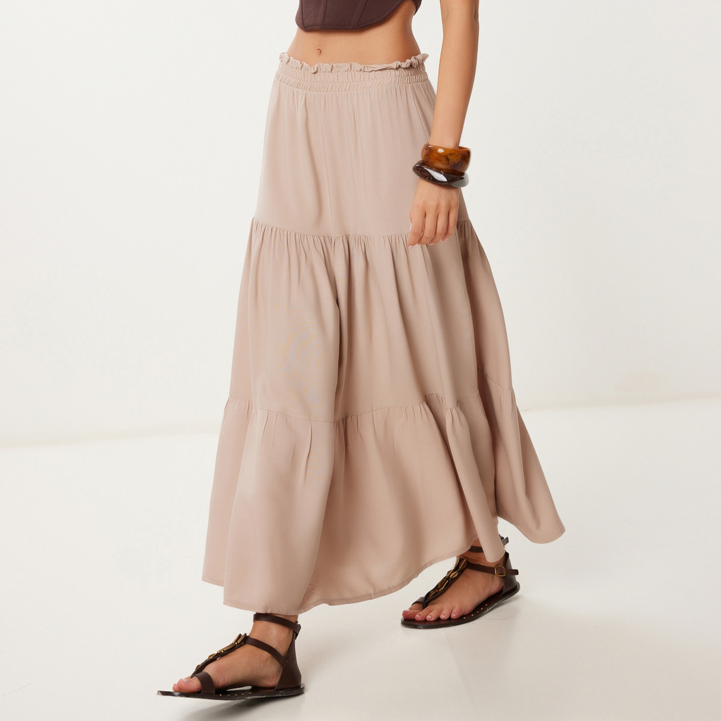 تنورة ماكسي نسائية ذات طبقات من سعادة إسطنبول-women-clothing-bottoms-skirts-image-3