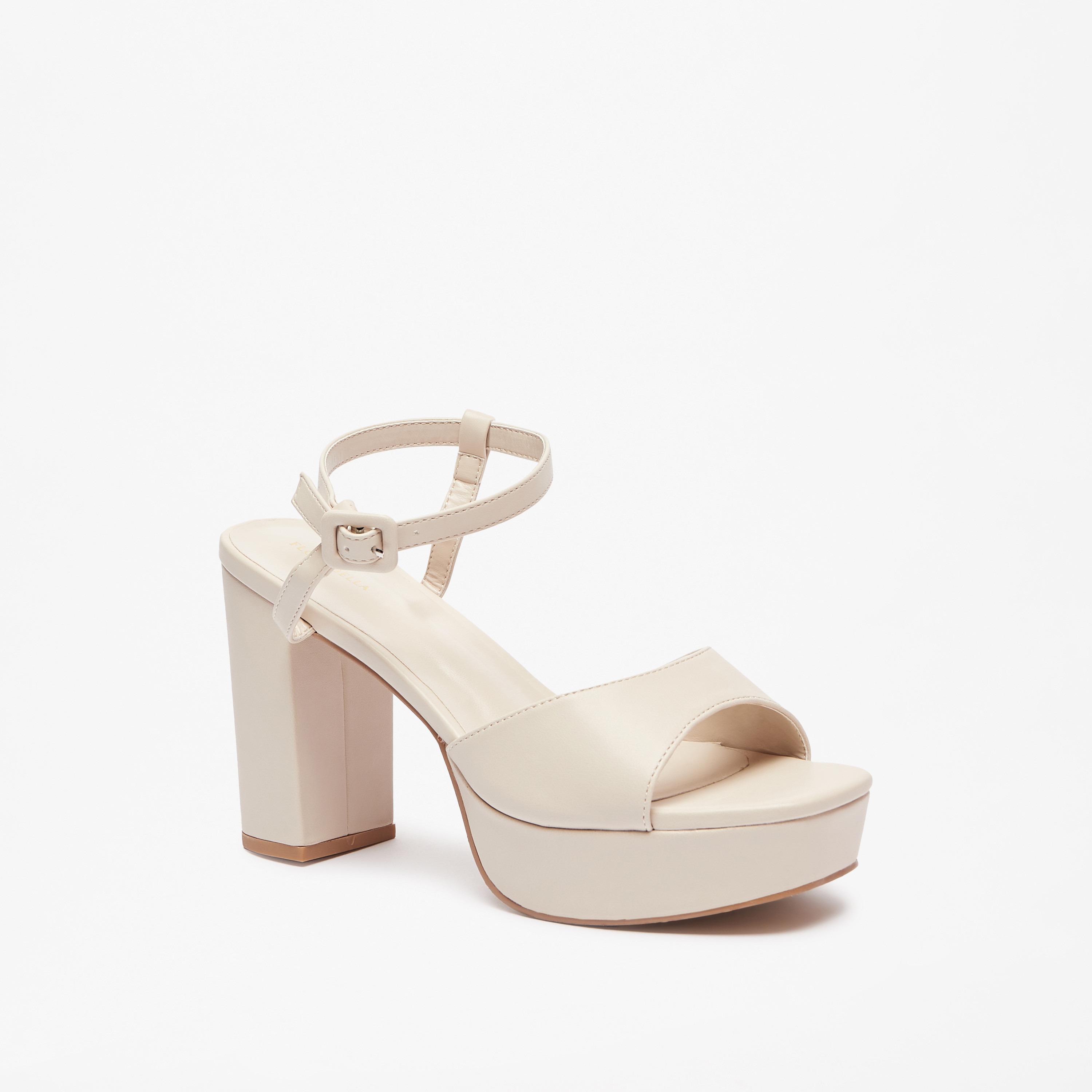 Cream block hot sale heels