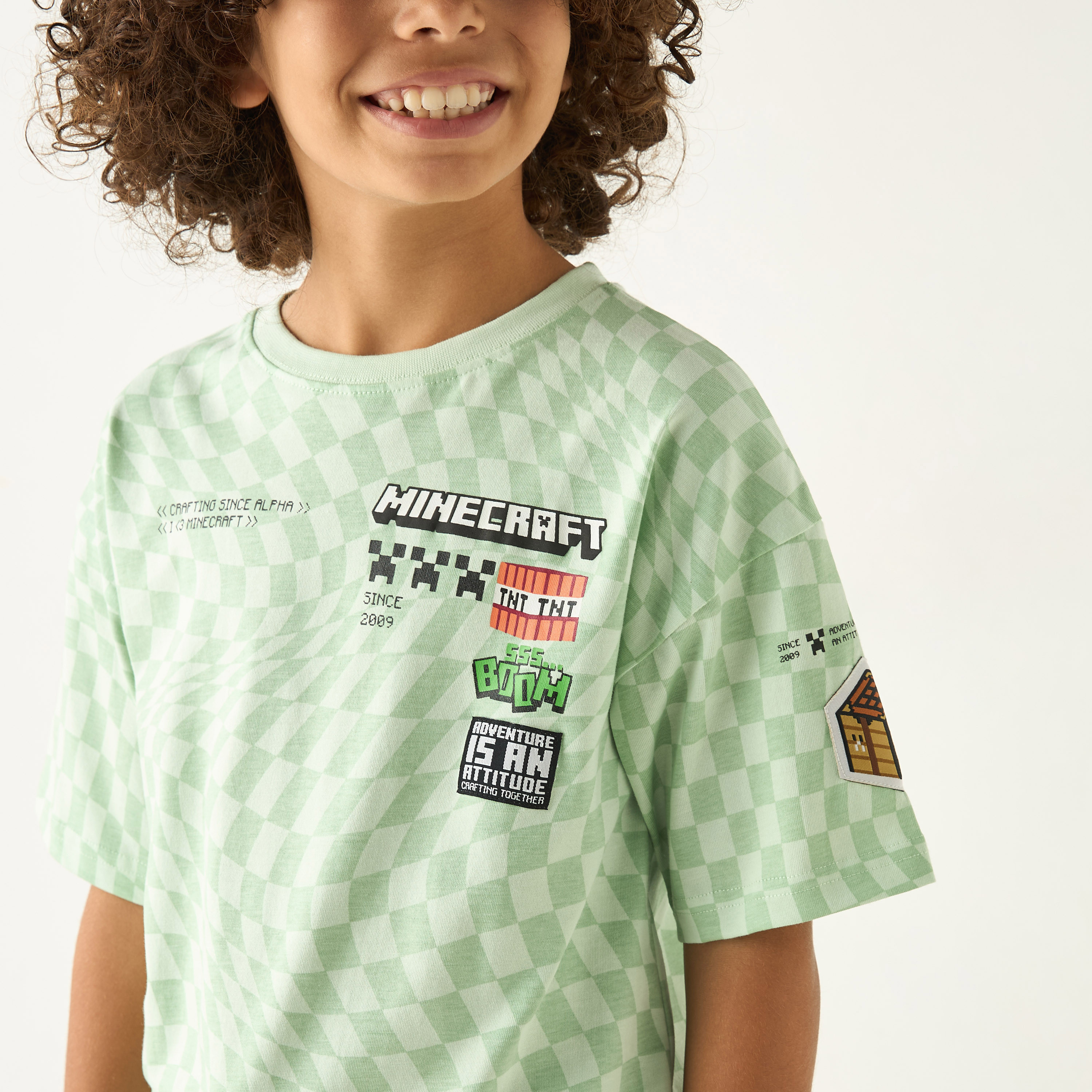 Minecraft Print T-shirt with Short Sleeves and Crew Neck-boys-clothing-tshirtsandpolos-image-4