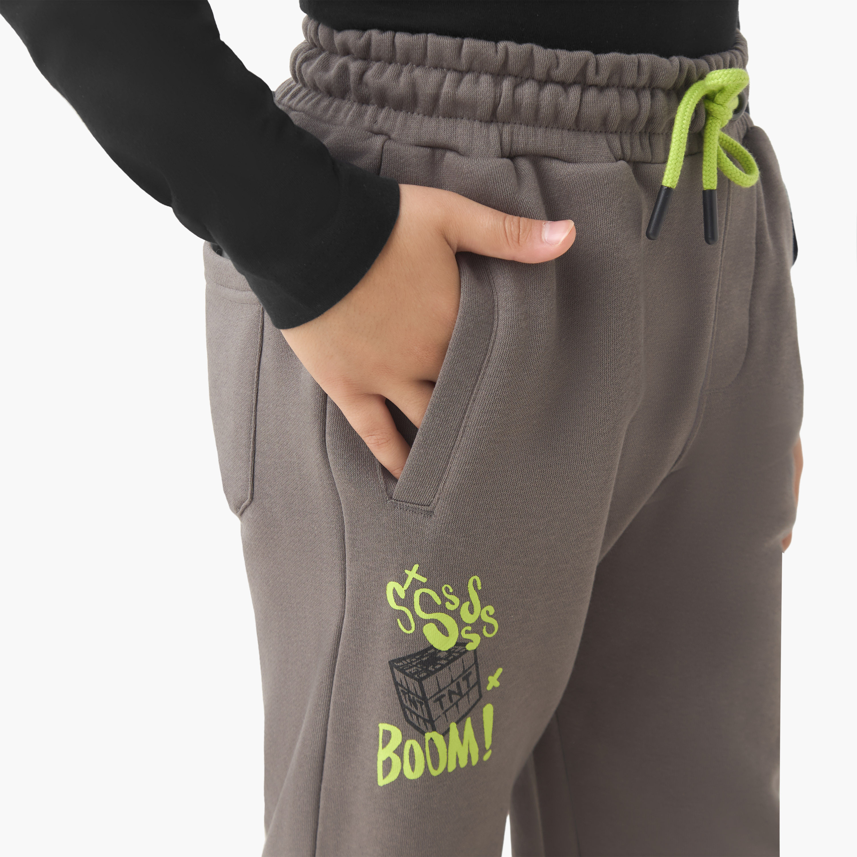 Minecraft Boys' Joggers with Print - Cotton - Elasticated Drawstring-boys-clothing-bottoms-joggersandtrackpants-image-4
