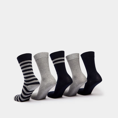 Assorted Crew Length Socks - Set of 5-Men%27s Socks-image-1