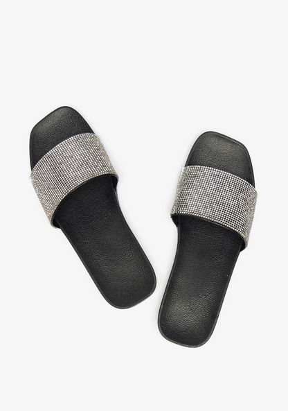 Embellished Open Toe Slide Slippers-Women%27s Flip Flops & Beach Slippers-image-1