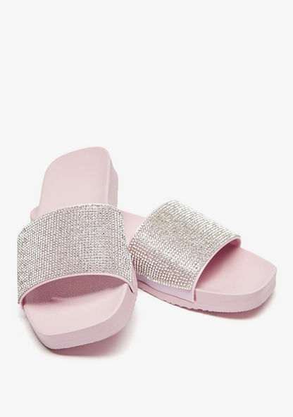 Embellished Open Toe Slide Slippers-Women%27s Flip Flops & Beach Slippers-image-3