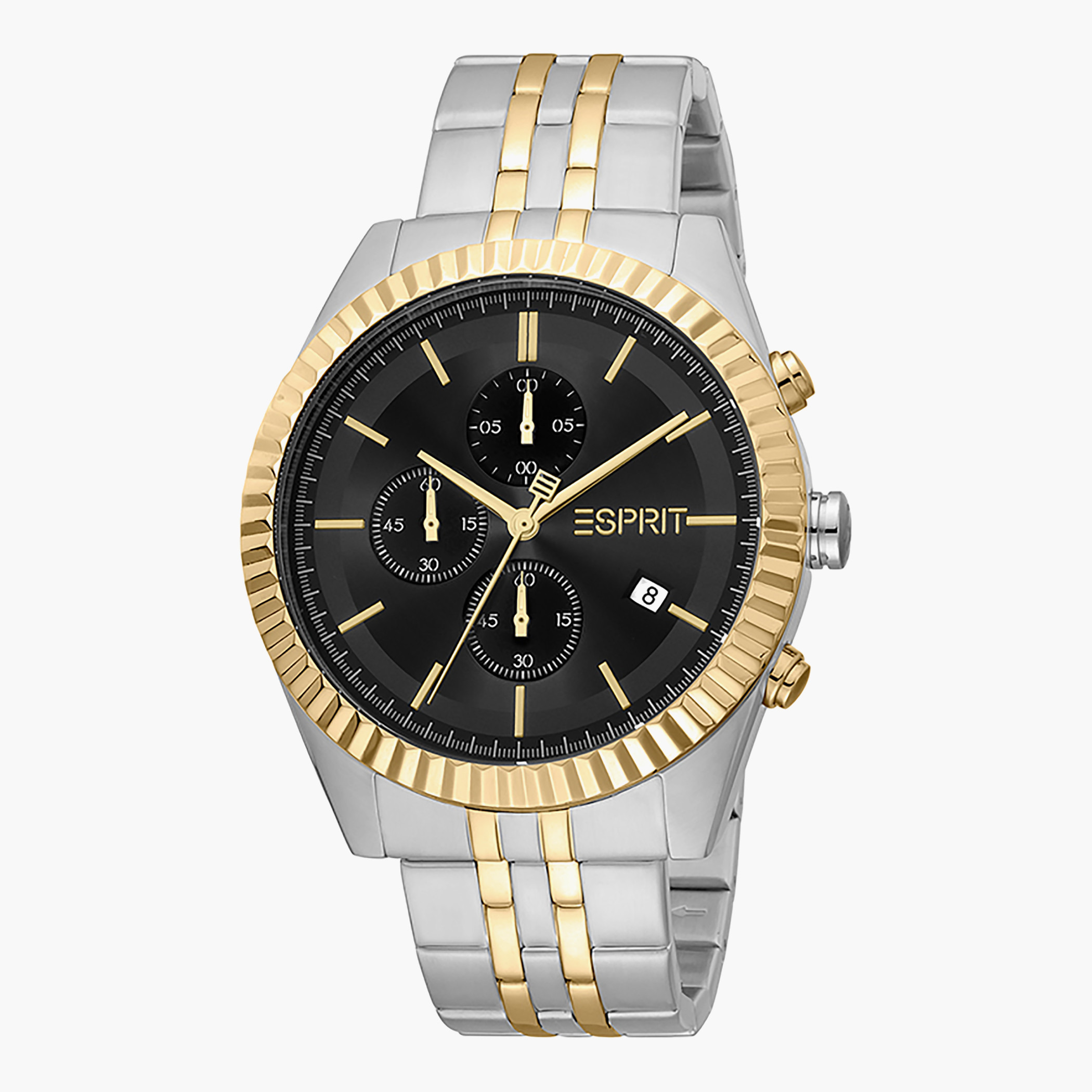 Buy Men s Esprit Men Silver Gold Chronograph Stainless Steel Strap Watch ES1G277M0065 Online Centrepoint UAE