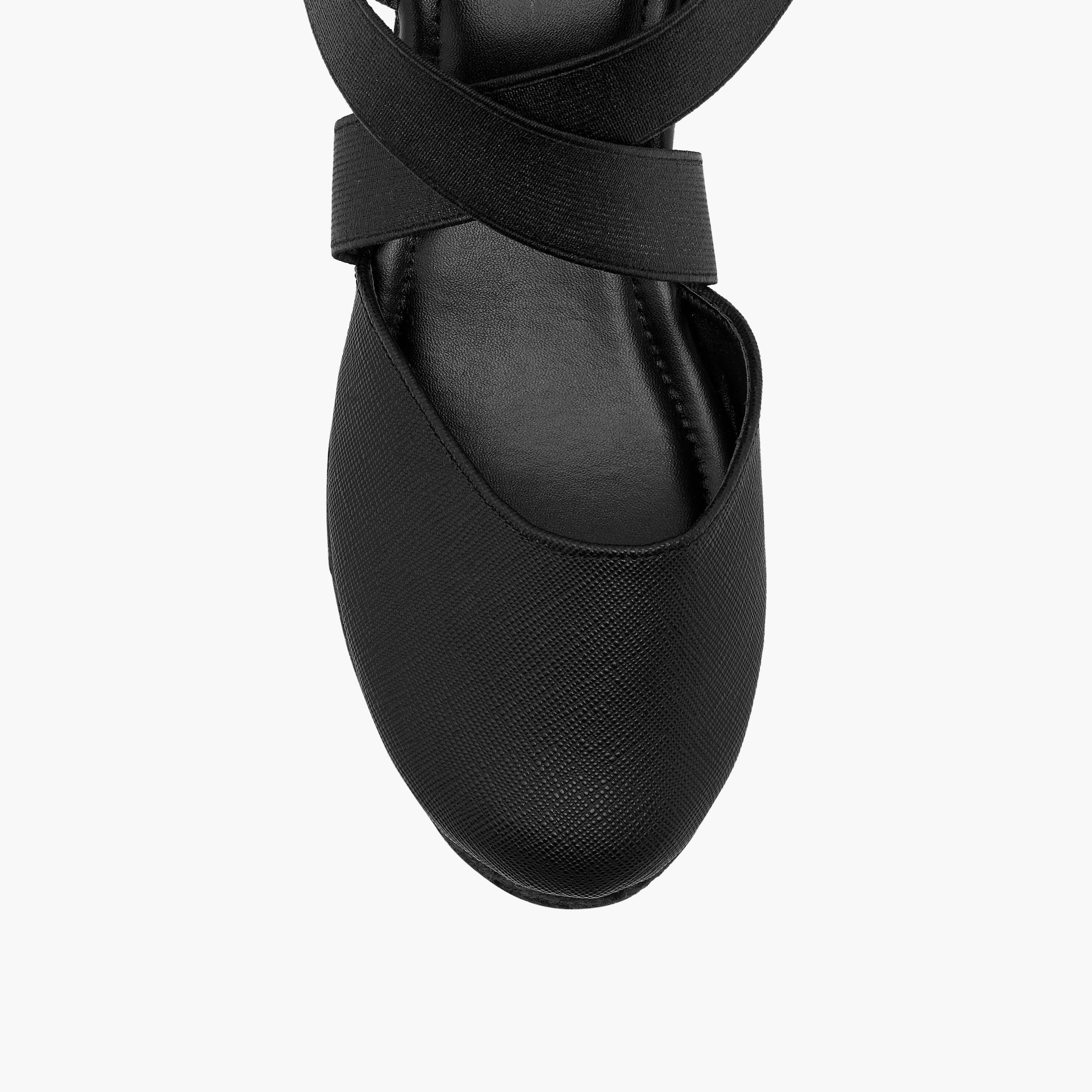 Flora Bella Textured Wedge Heel Shoes with Elasticated Strap-women-shoes-heels-image-4