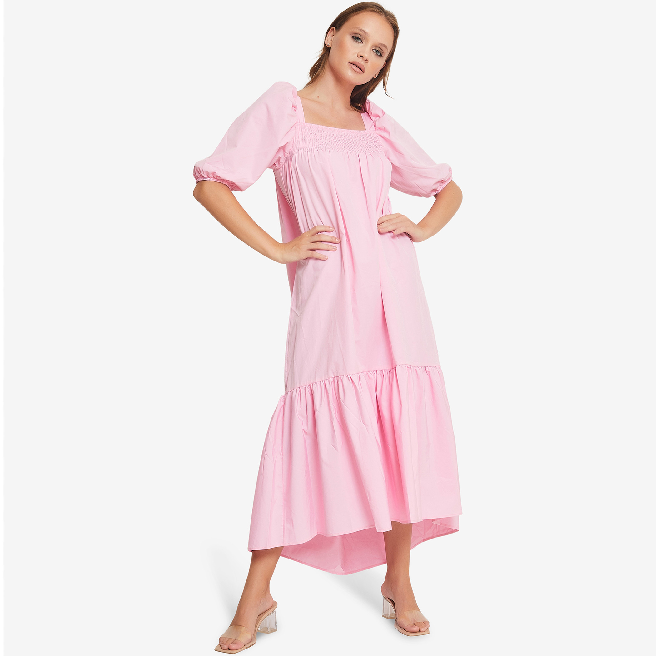 بوتيكنا الأصفر متوسط الطول فستان-women-clothing-dresses-image-1