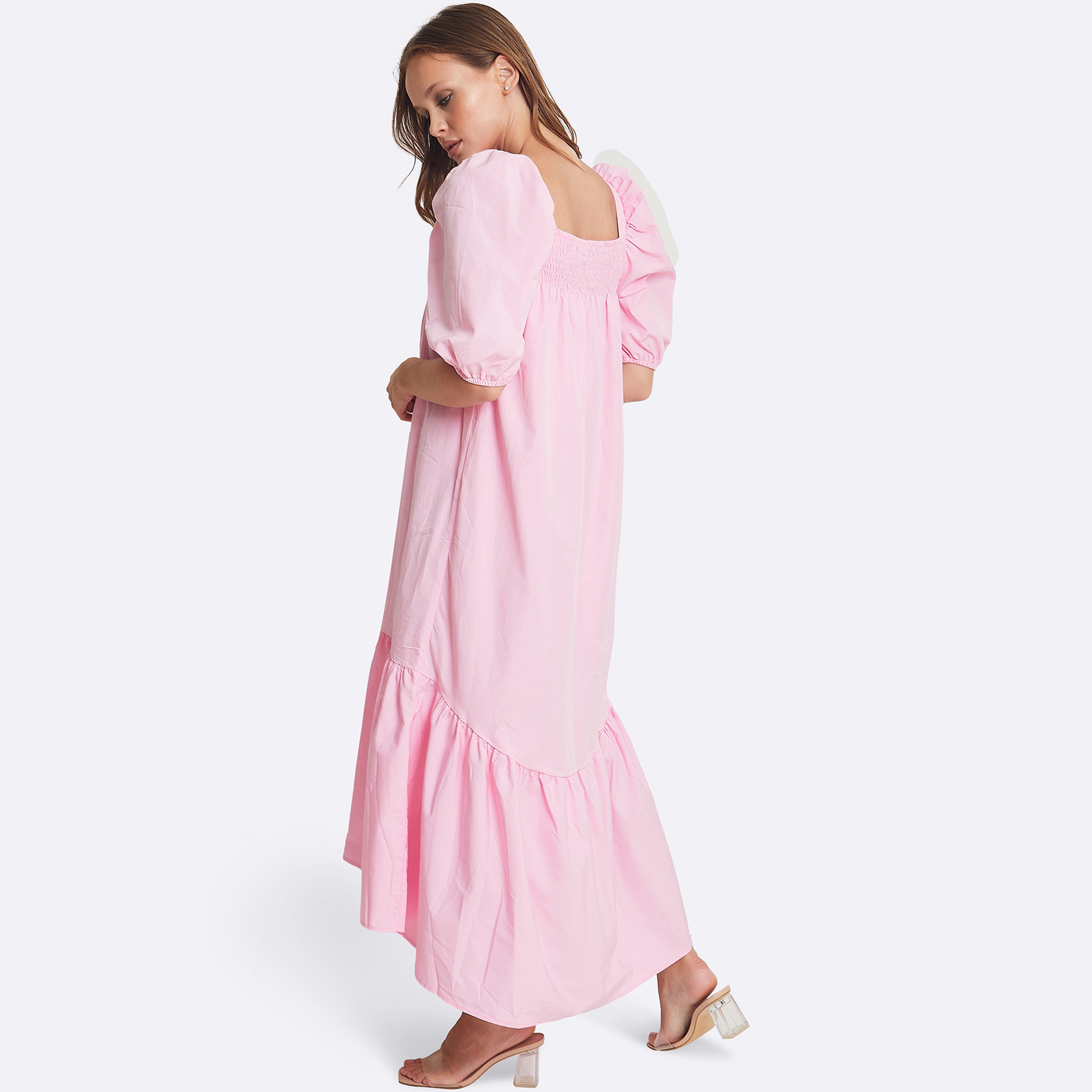 Boutiqna Women Solid Shoulder Strap Midi Dress-women-clothing-dresses-image-3