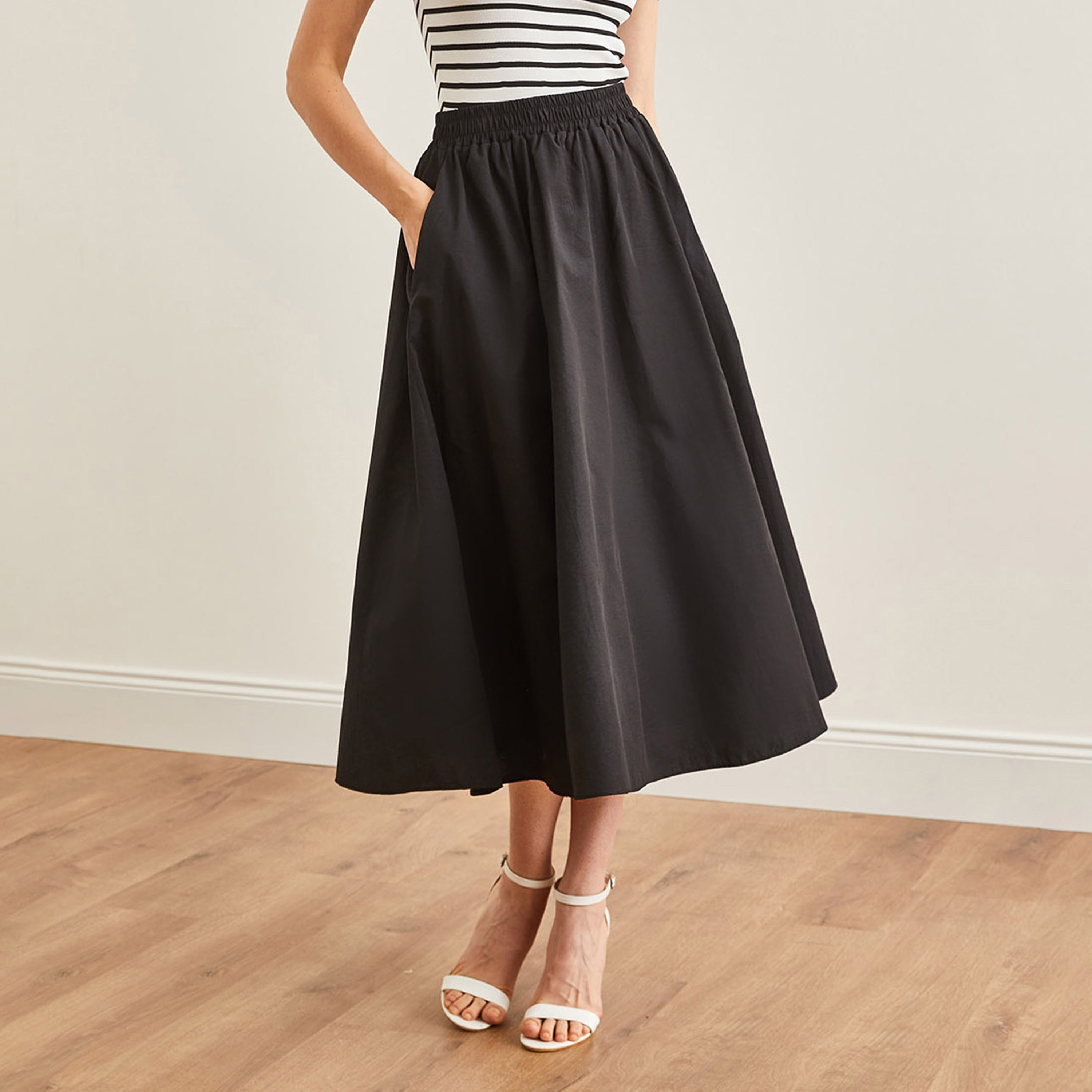 تنورة ماكسي سوداء عالية الخصر للنساء من أولالوك-women-clothing-bottoms-skirts-image-1