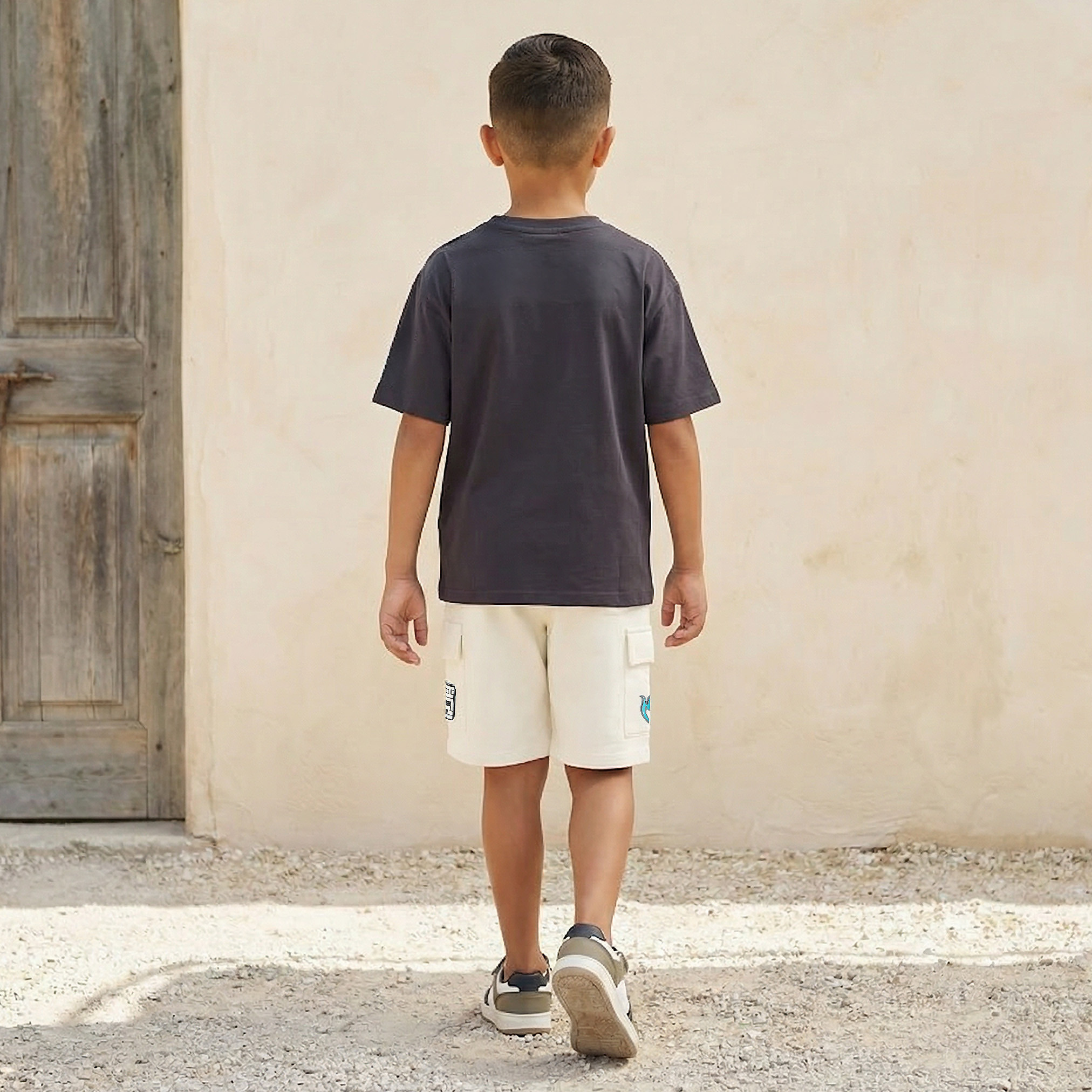 Minecraft Crew Neck Short Sleeve T-shirt and Shorts Set with Graphic Print-boys-clothing-setsandcoords-image-3
