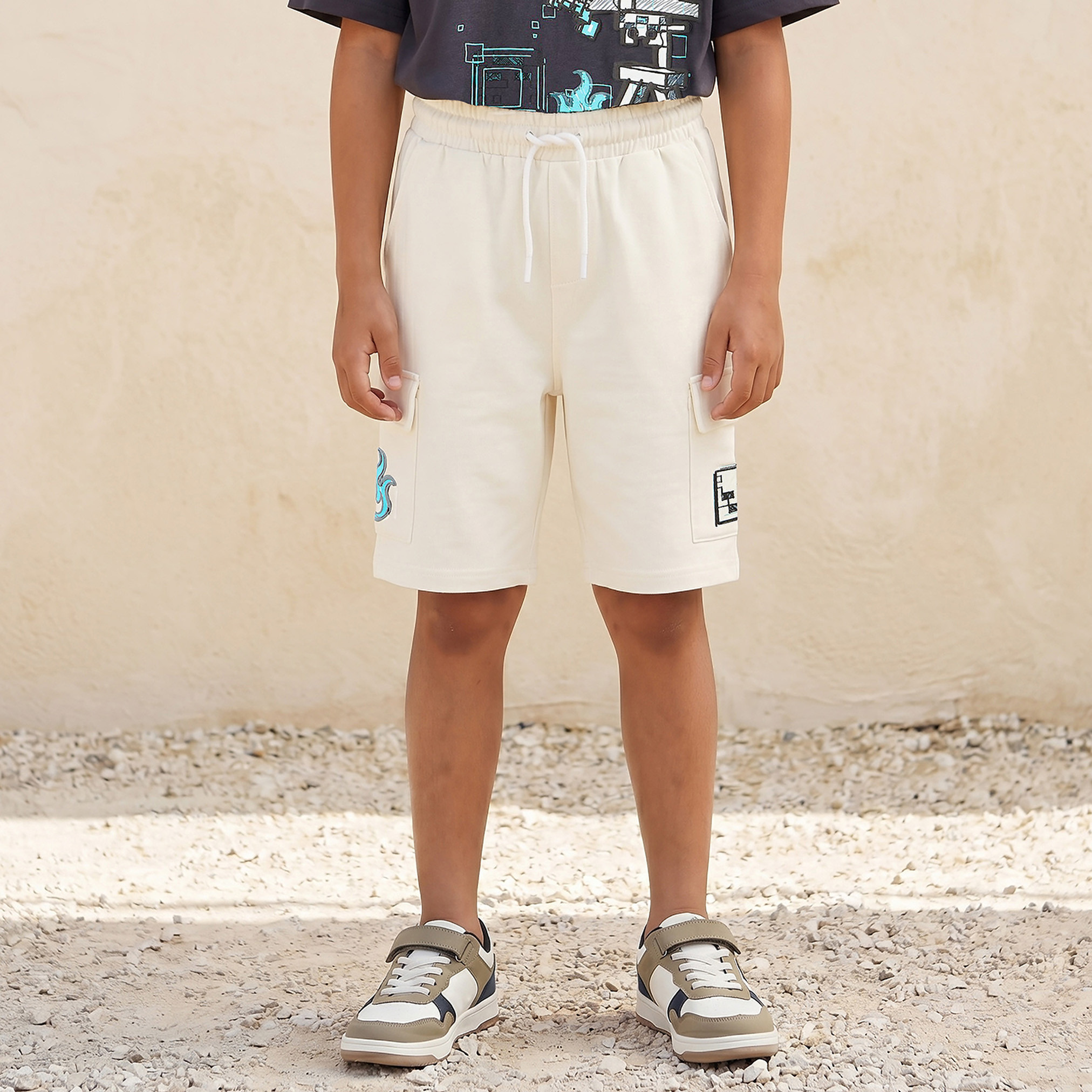Minecraft Crew Neck Short Sleeve T-shirt and Shorts Set with Graphic Print-boys-clothing-setsandcoords-image-4
