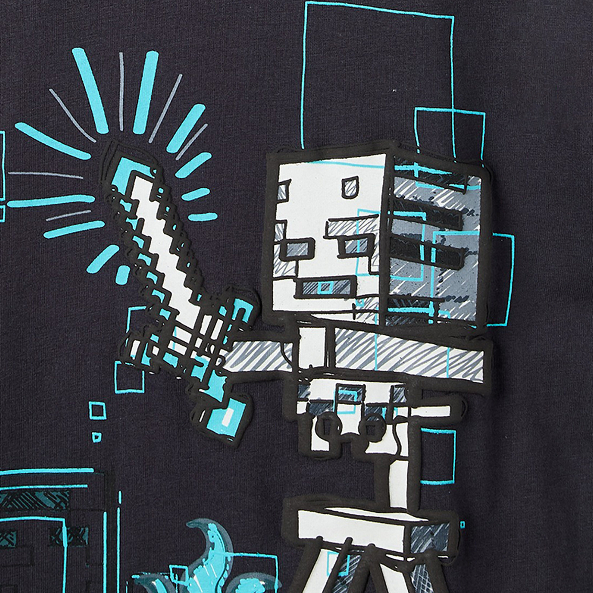 Minecraft Crew Neck Short Sleeve T-shirt and Shorts Set with Graphic Print-boys-clothing-setsandcoords-image-5