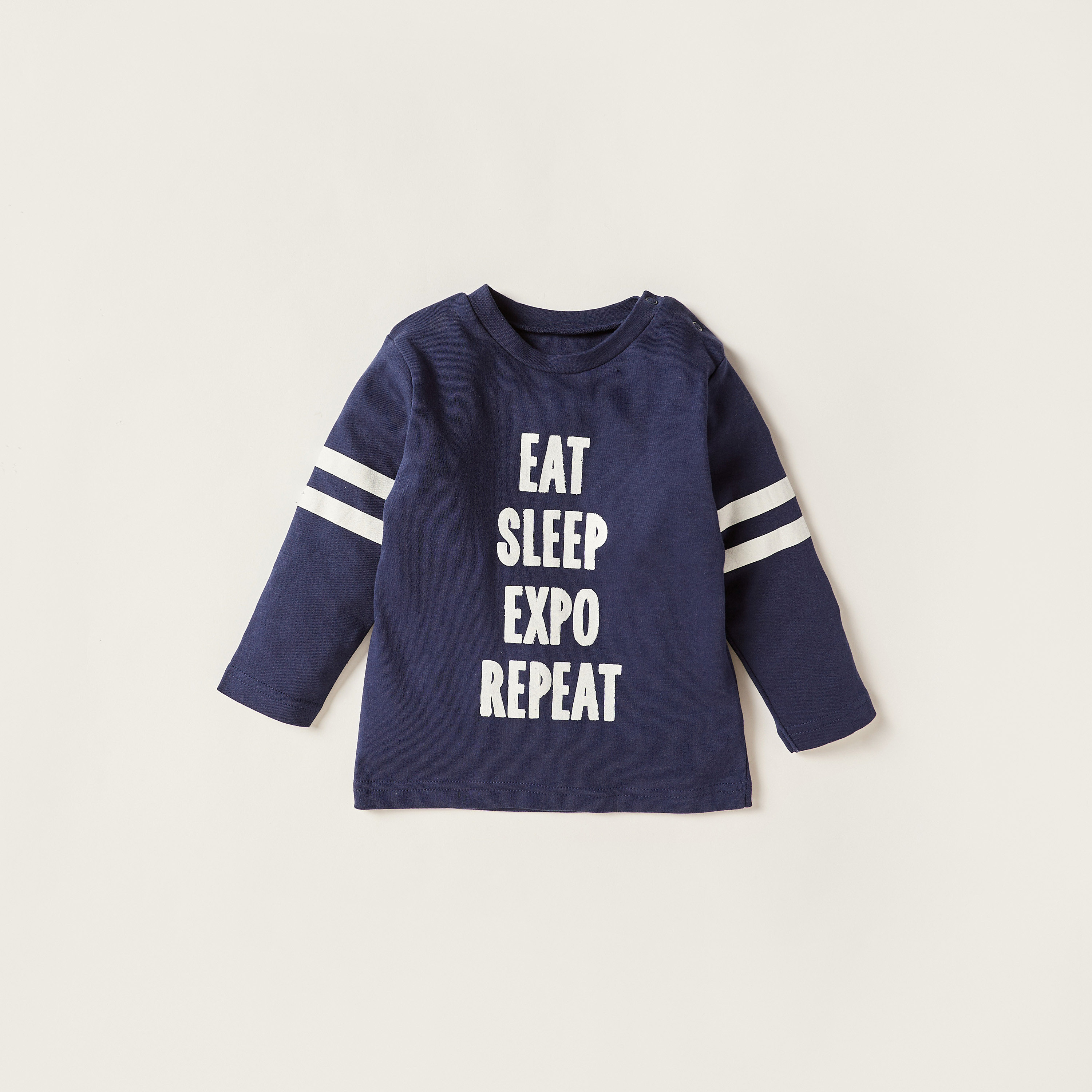 Expo 2020 Printed Crew Neck T-shirt and Pyjama Set-baby-boys-clothing-nightwear-pyjamasets-image-3