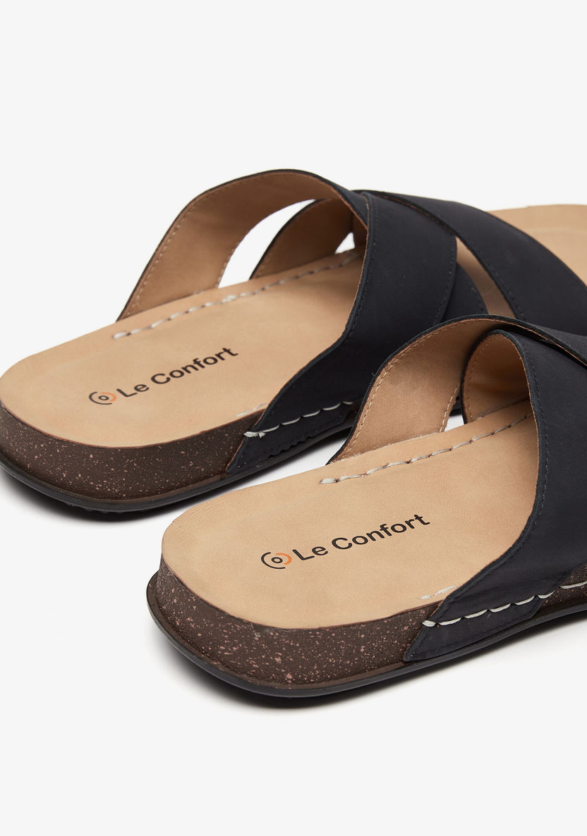 Le Confort Solid Cross Strap Sandals-Men%27s Sandals-image-3