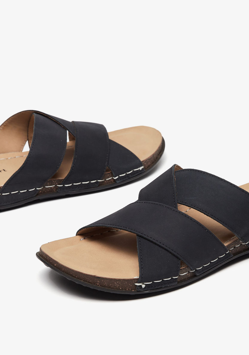 Le Confort Solid Cross Strap Sandals-Men%27s Sandals-image-5