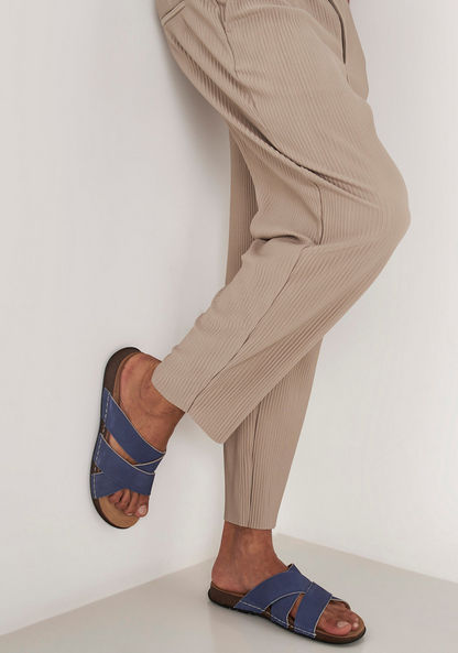 Le Confort Solid Cross Strap Sandals-Men%27s Sandals-image-0
