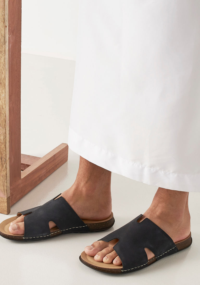 Le Confort Solid Open Toe Slip-On Sandals-Men%27s Sandals-image-0