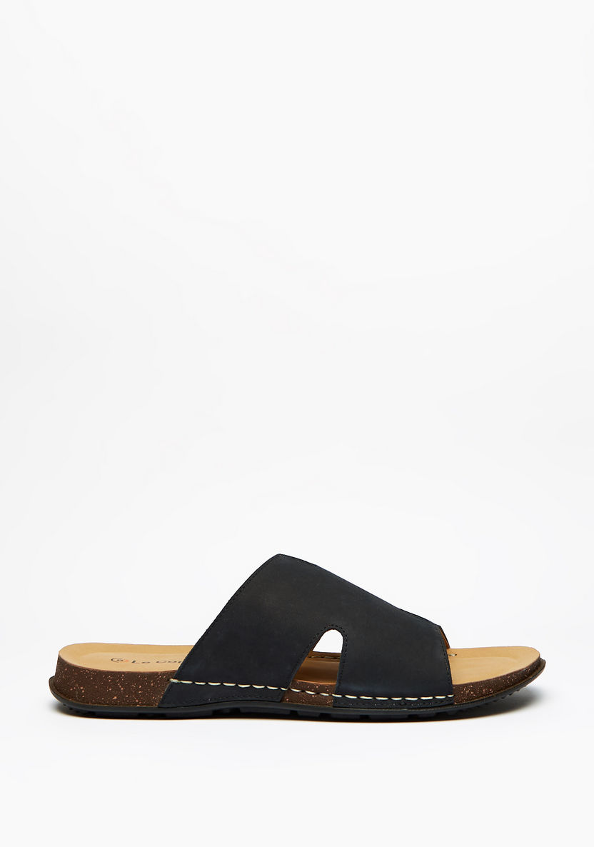Le Confort Solid Open Toe Slip-On Sandals-Men%27s Sandals-image-1