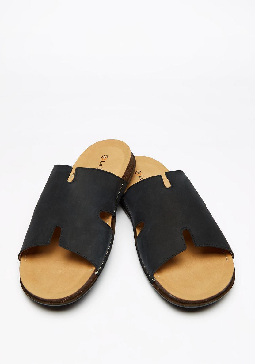 Le Confort Solid Open Toe Slip-On Sandals-Men%27s Sandals-image-2