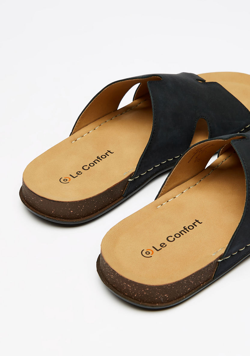 Le Confort Solid Open Toe Slip-On Sandals-Men%27s Sandals-image-3