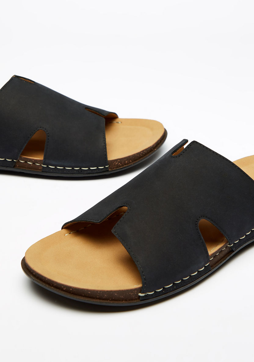 Le Confort Solid Open Toe Slip-On Sandals-Men%27s Sandals-image-5