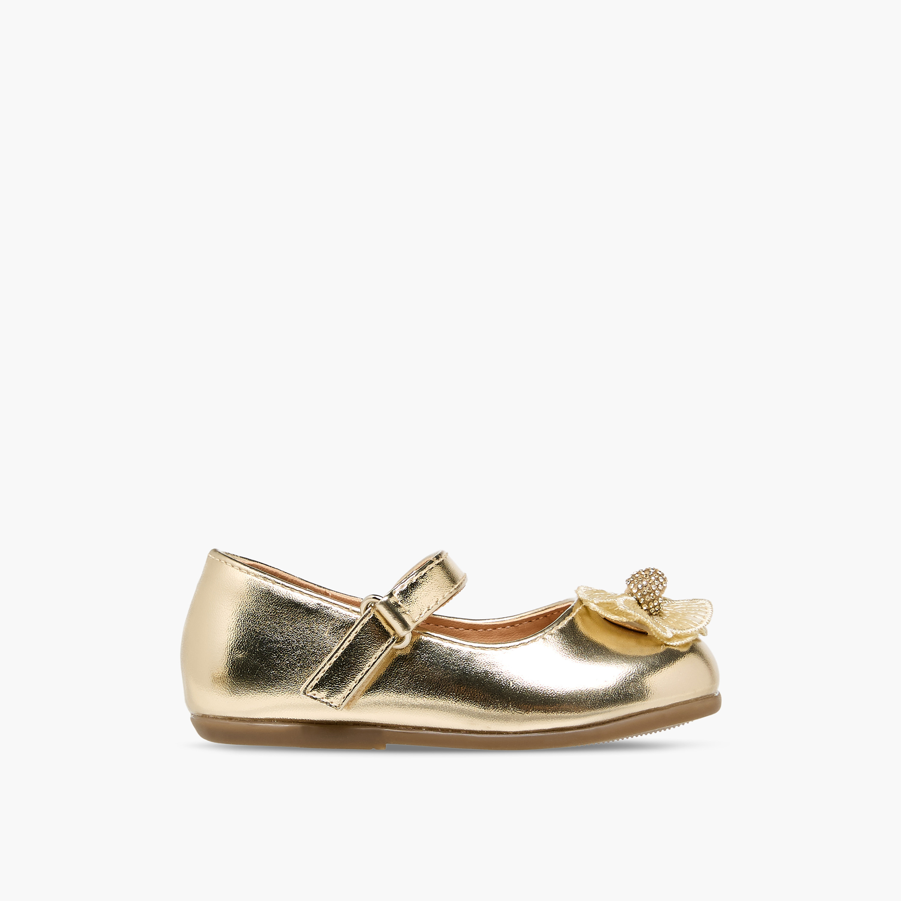 Flora Bella Mary Jane Shoes with Hook & Loop, Floral Accent-baby-girls-shoes-closedshoes-image-3