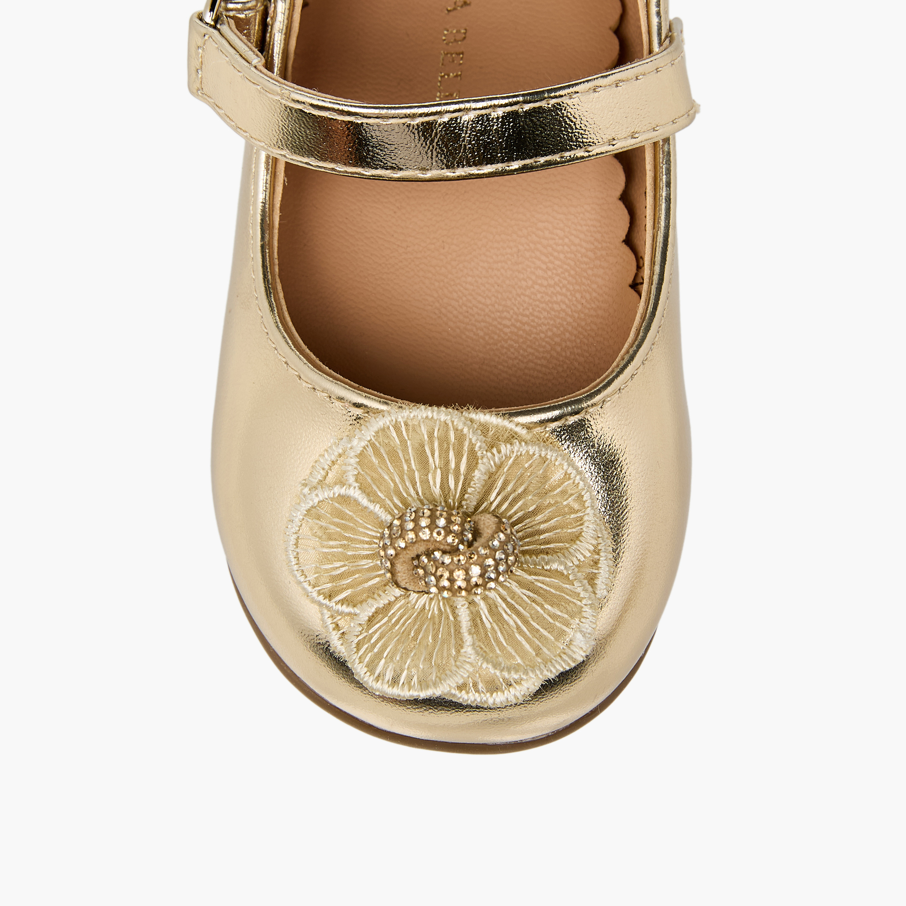 Flora Bella Mary Jane Shoes with Hook & Loop, Floral Accent-baby-girls-shoes-closedshoes-image-4