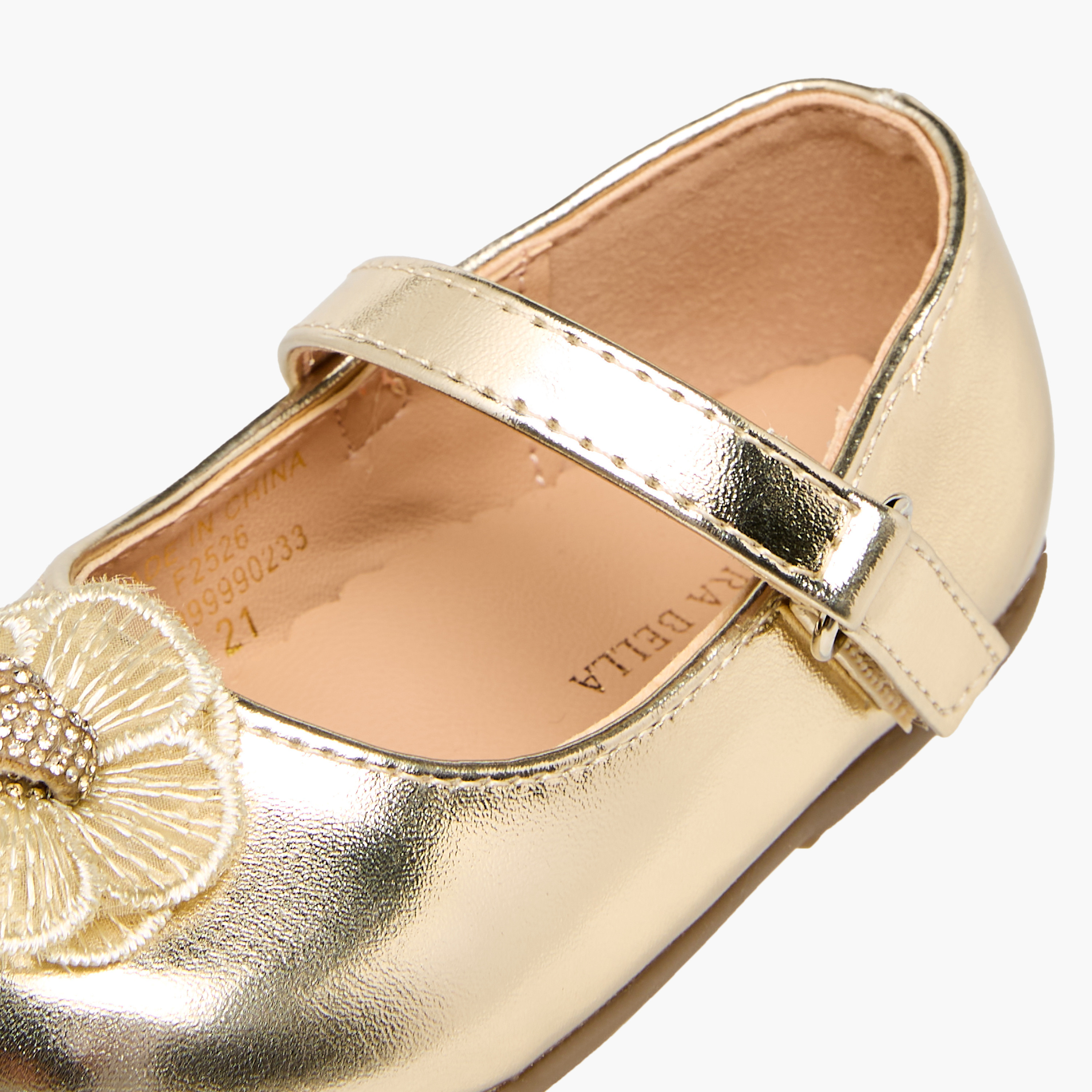 Flora Bella Mary Jane Shoes with Hook & Loop, Floral Accent-baby-girls-shoes-closedshoes-image-6