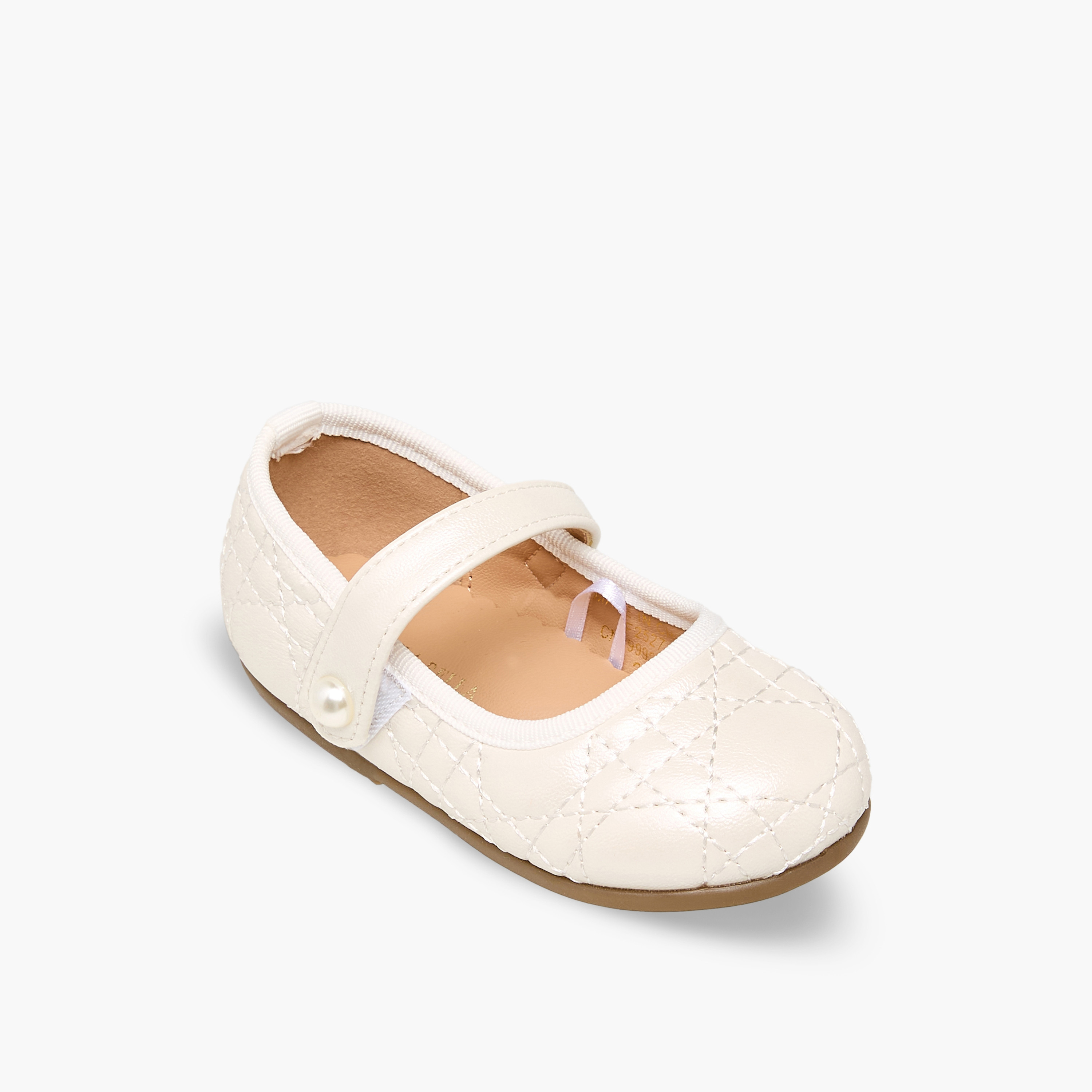 Flora Bella Mary Jane Shoes with Hook & Loop, Quilted Design-baby-girls-shoes-closedshoes-image-2