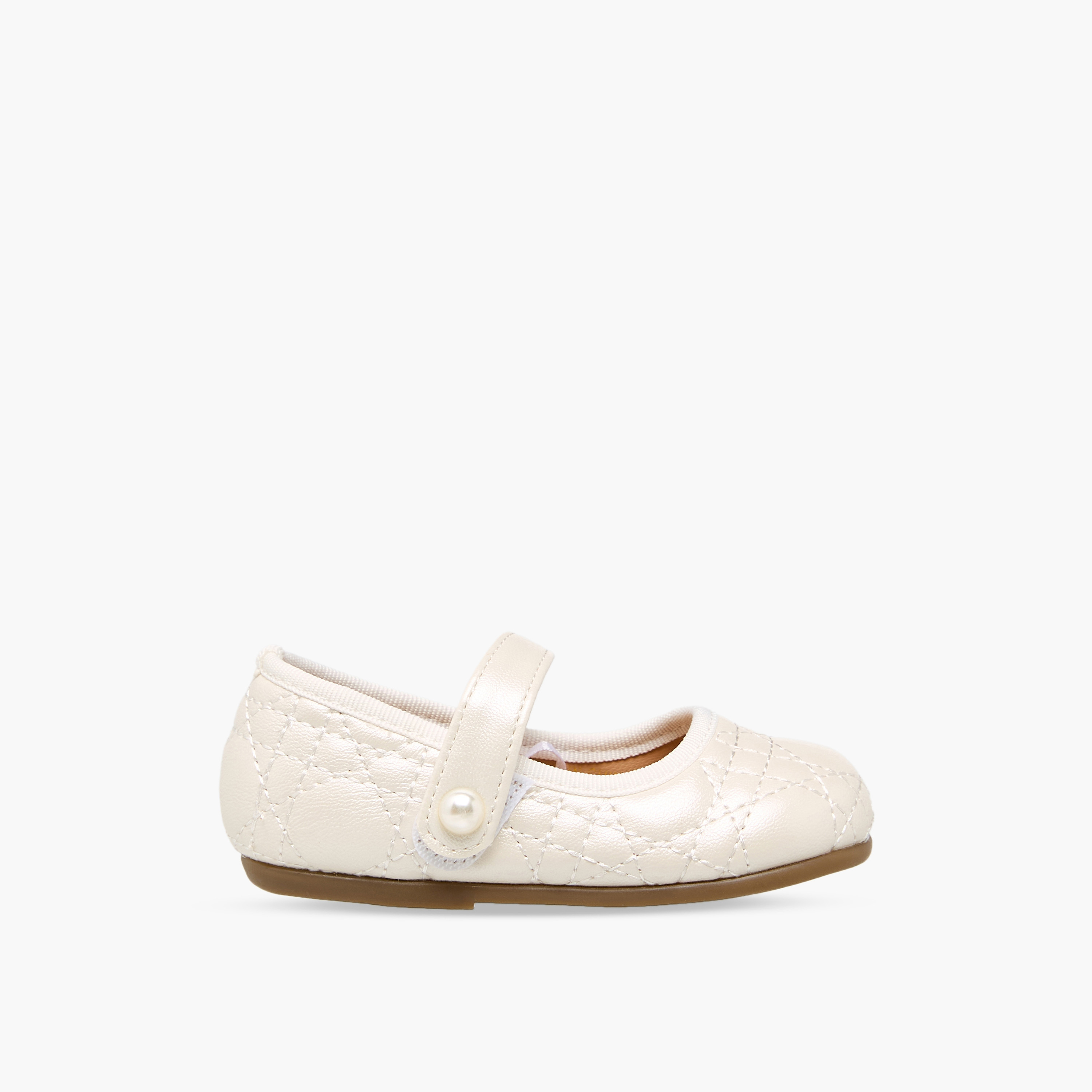 Flora Bella Mary Jane Shoes with Hook & Loop, Quilted Design-baby-girls-shoes-closedshoes-image-3