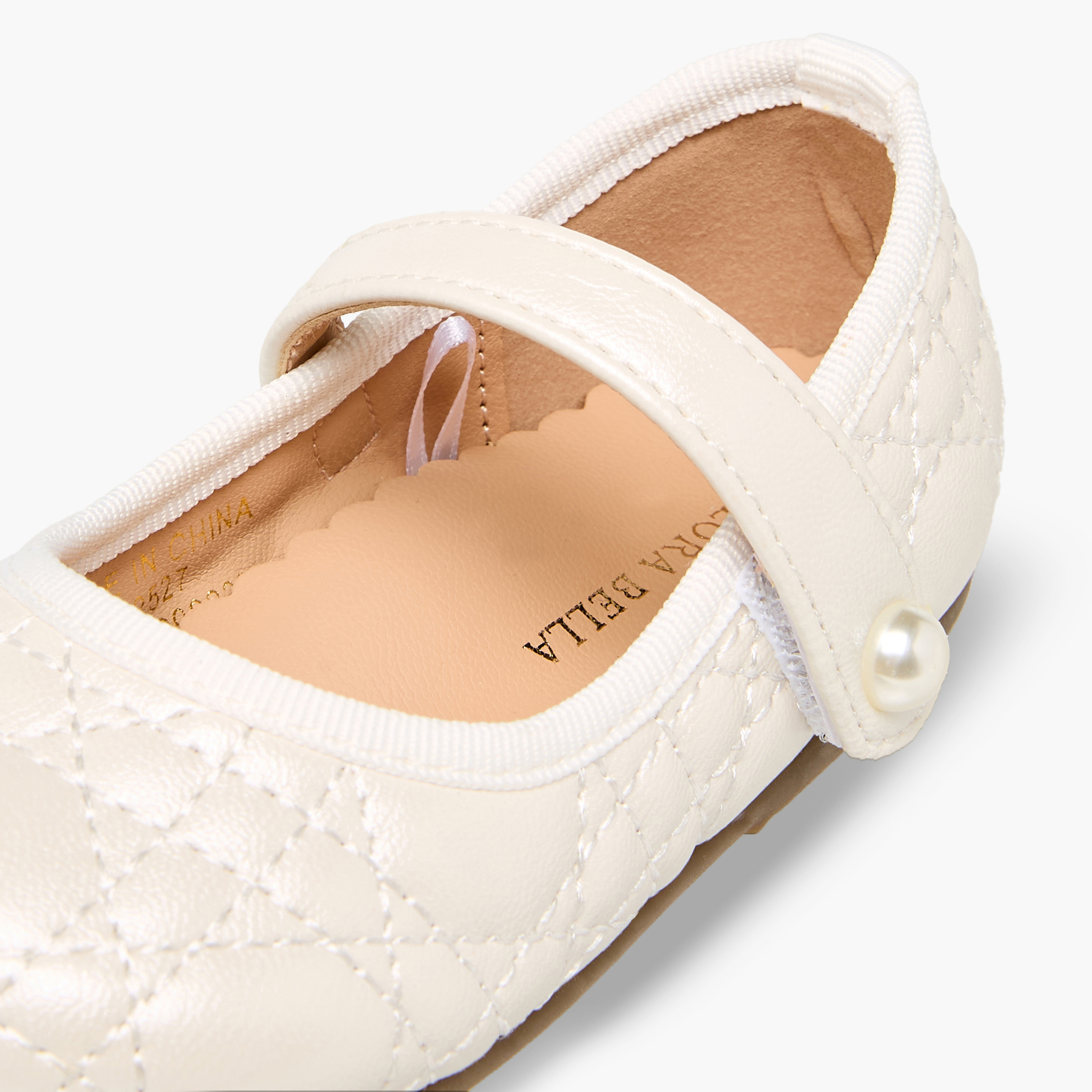Flora Bella Mary Jane Shoes with Hook & Loop, Quilted Design-baby-girls-shoes-closedshoes-image-6