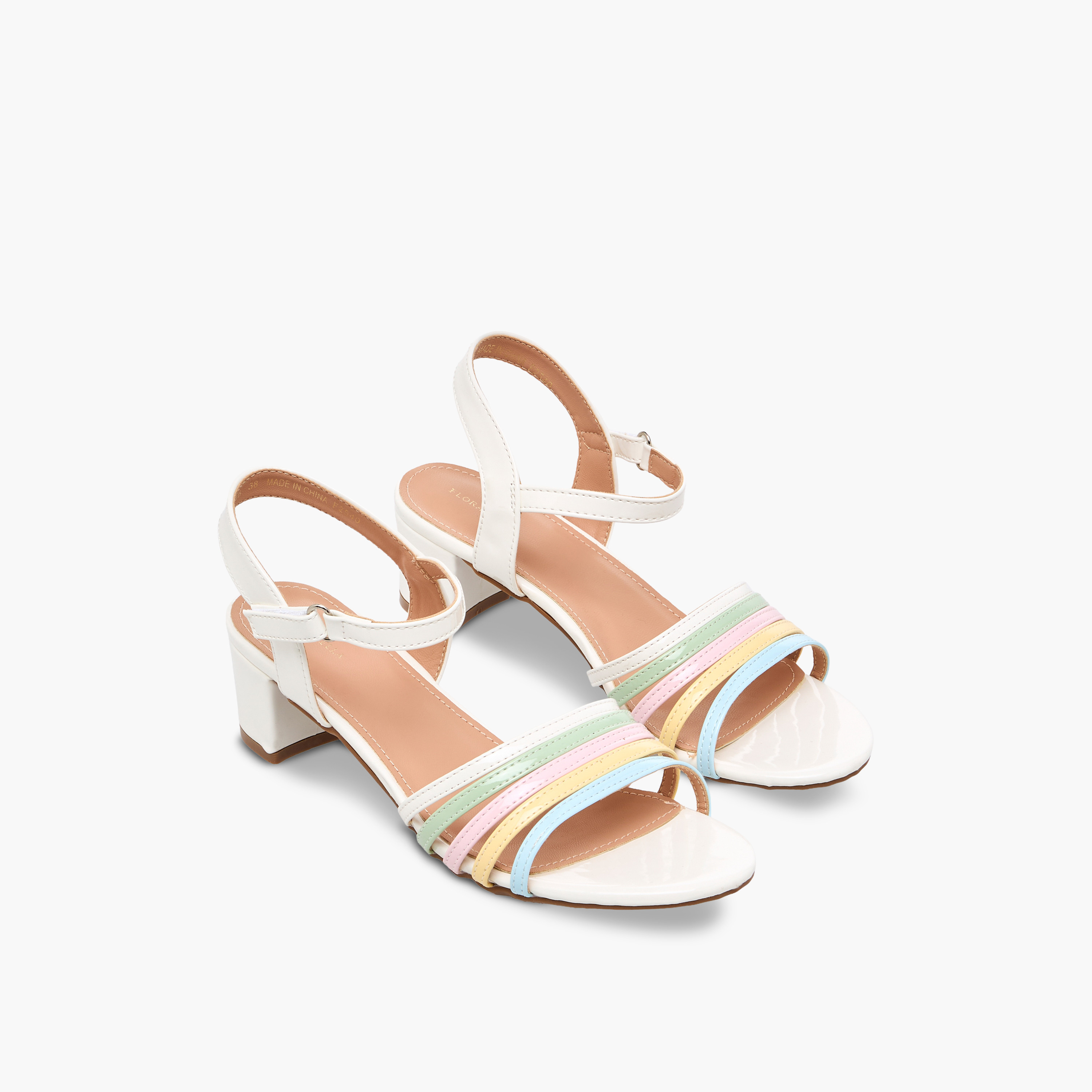 صندل بكعب بلوك وحزام رفيع للبنات من فلورا بيلا-girls-shoes-sandals-image-1