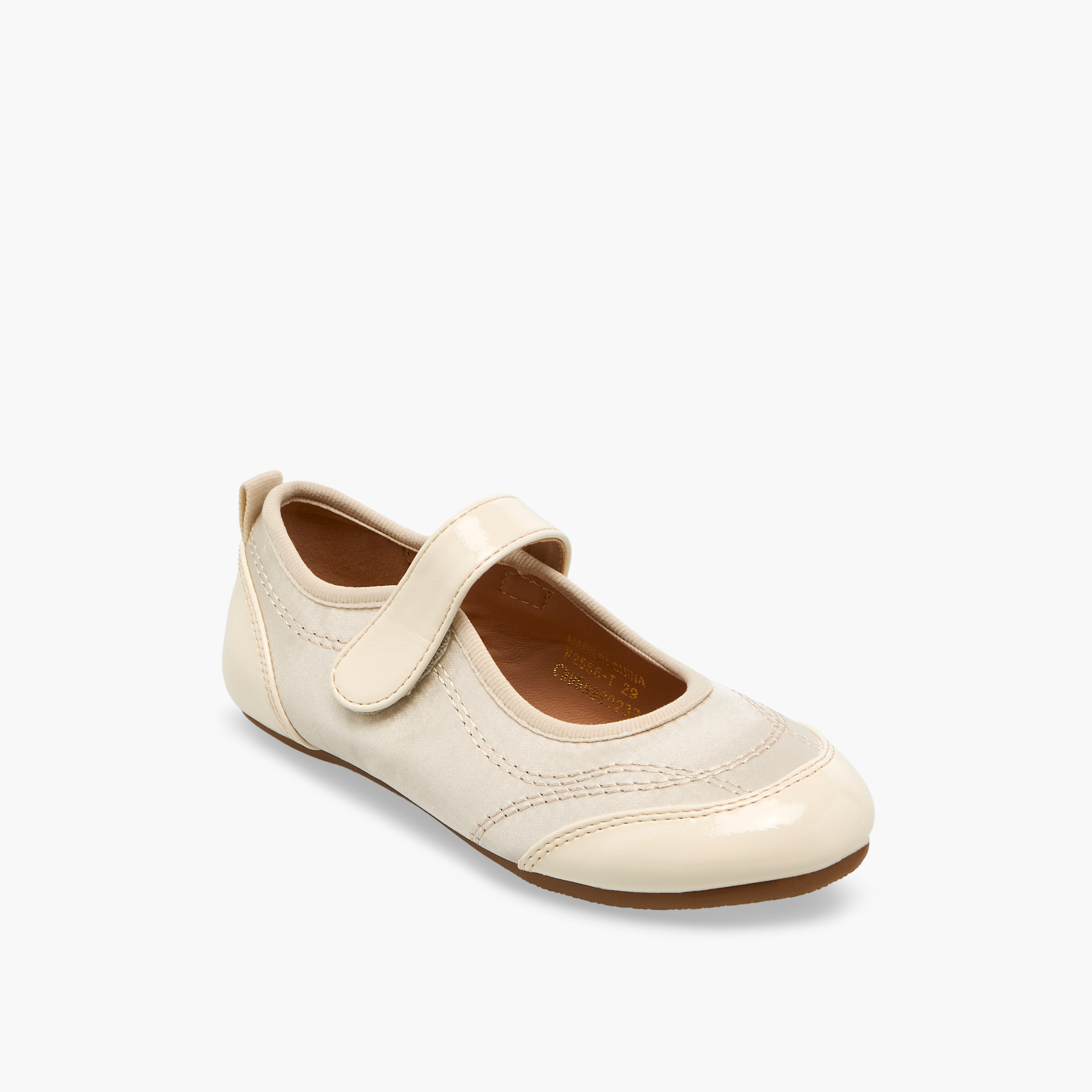 حذاء ماري جين بشريط إغلاق لاصق وتفاصيل مغرزة من فلورا بيلا-girls-shoes-maryjanes-image-7