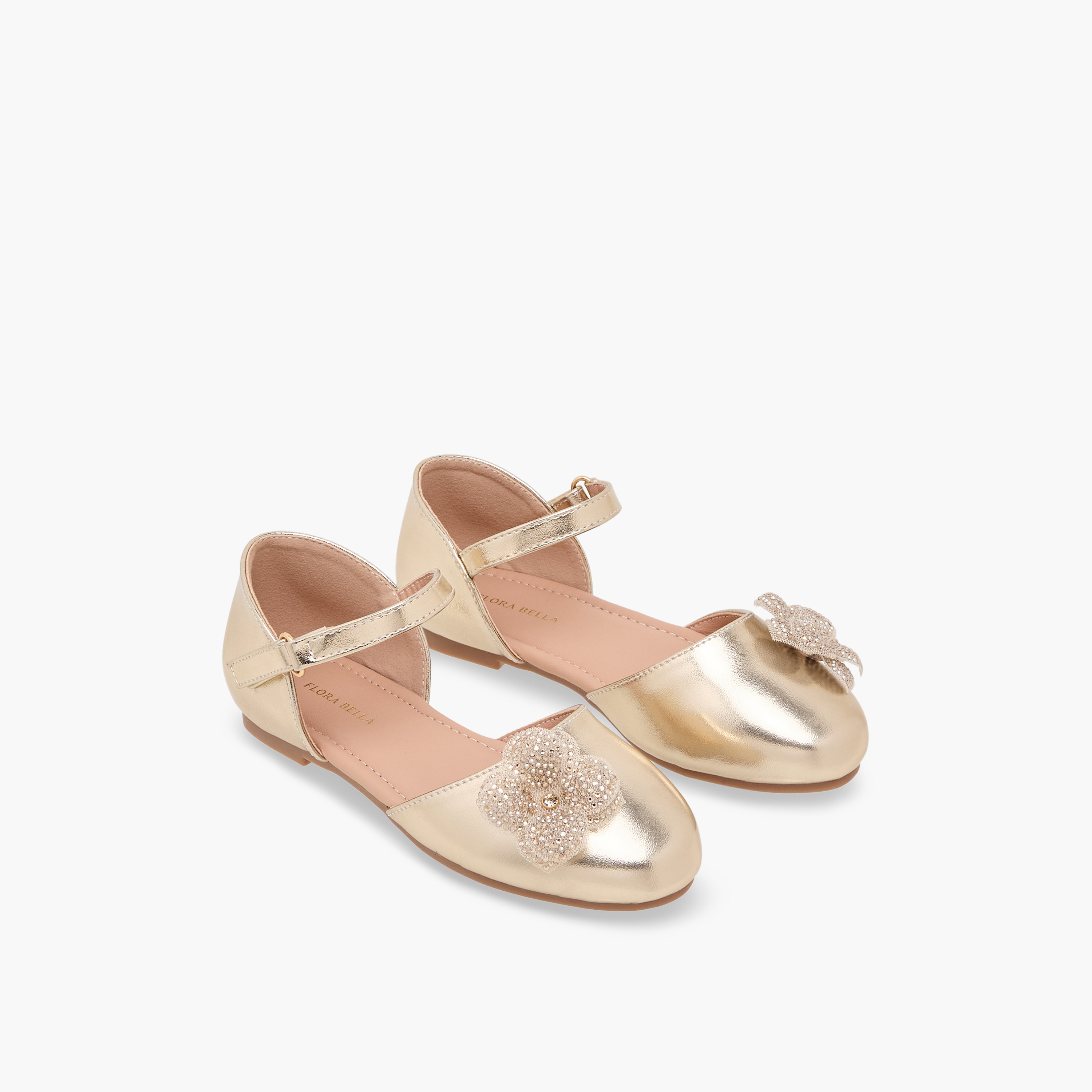 حذاء باليرينا مزين للبنات من فلورا بيلا-girls-shoes-sandals-image-1