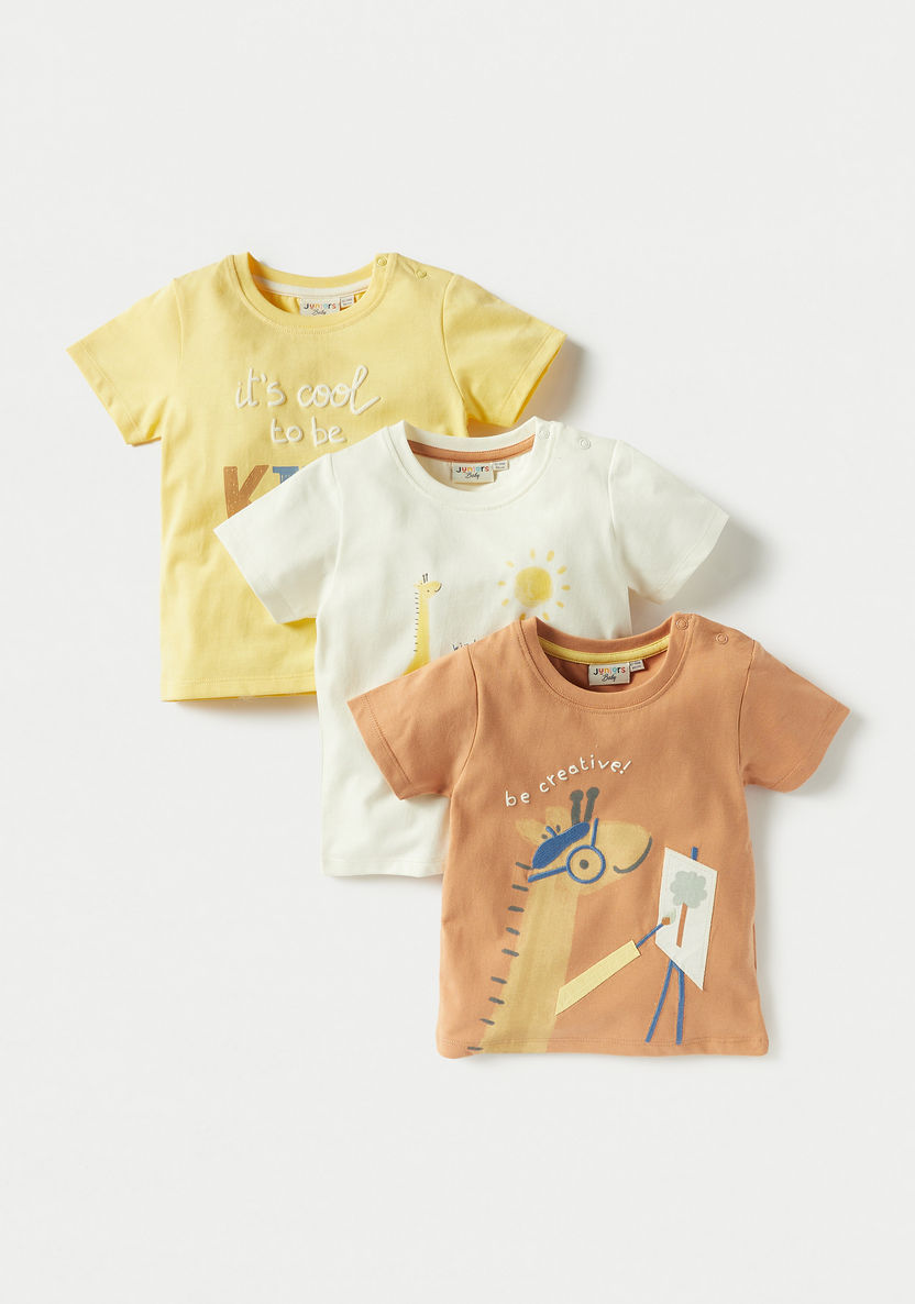 Juniors Printed T-shirt - Set of 3-T Shirts-image-0