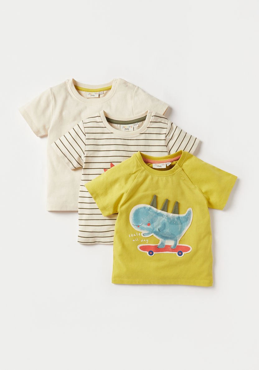 Juniors Dinosaur Applique T-shirt - Set of 3-T Shirts-image-0