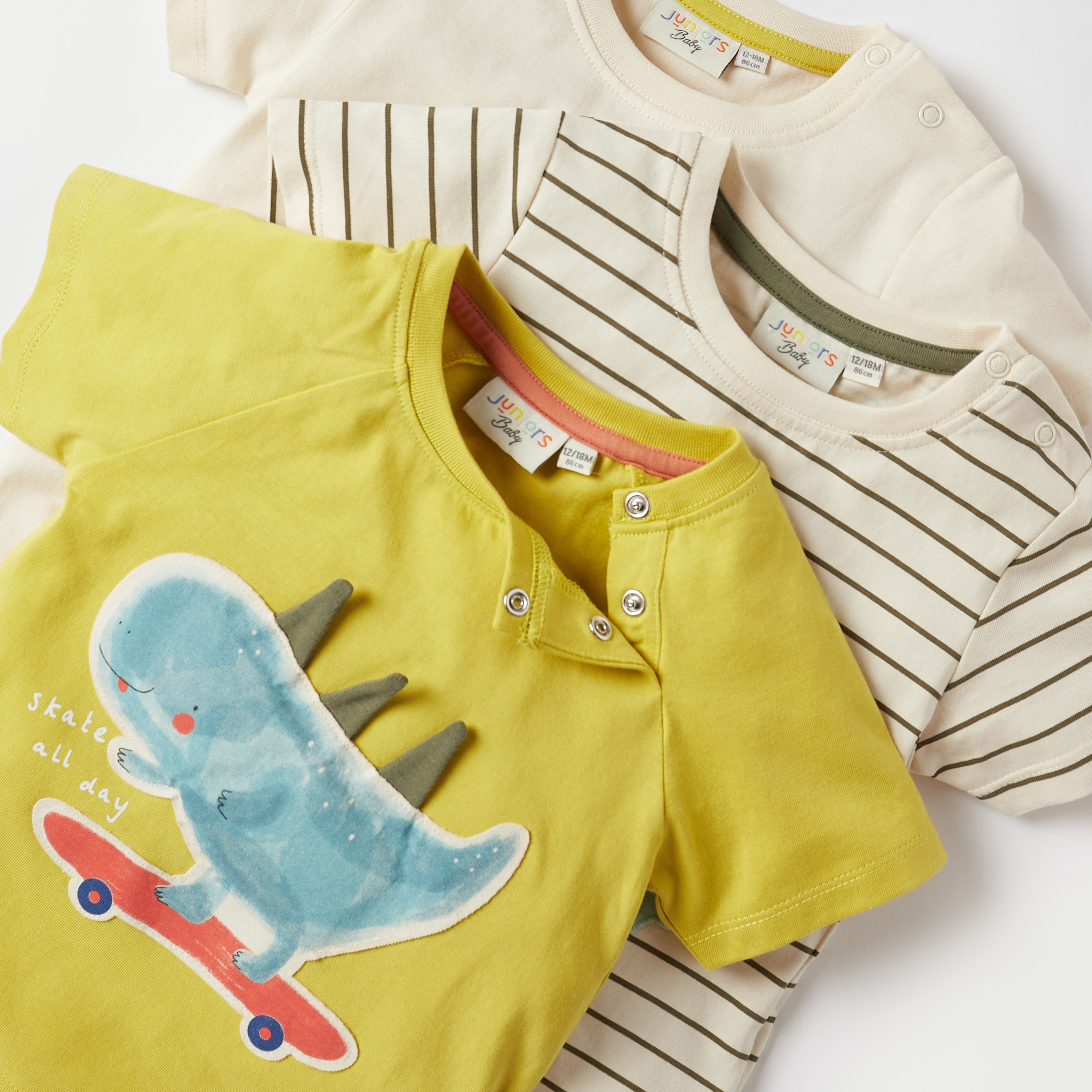 Juniors Dinosaur Applique T-shirt - Set of 3-baby-boys-clothing-tshirtsandpolos-image-5