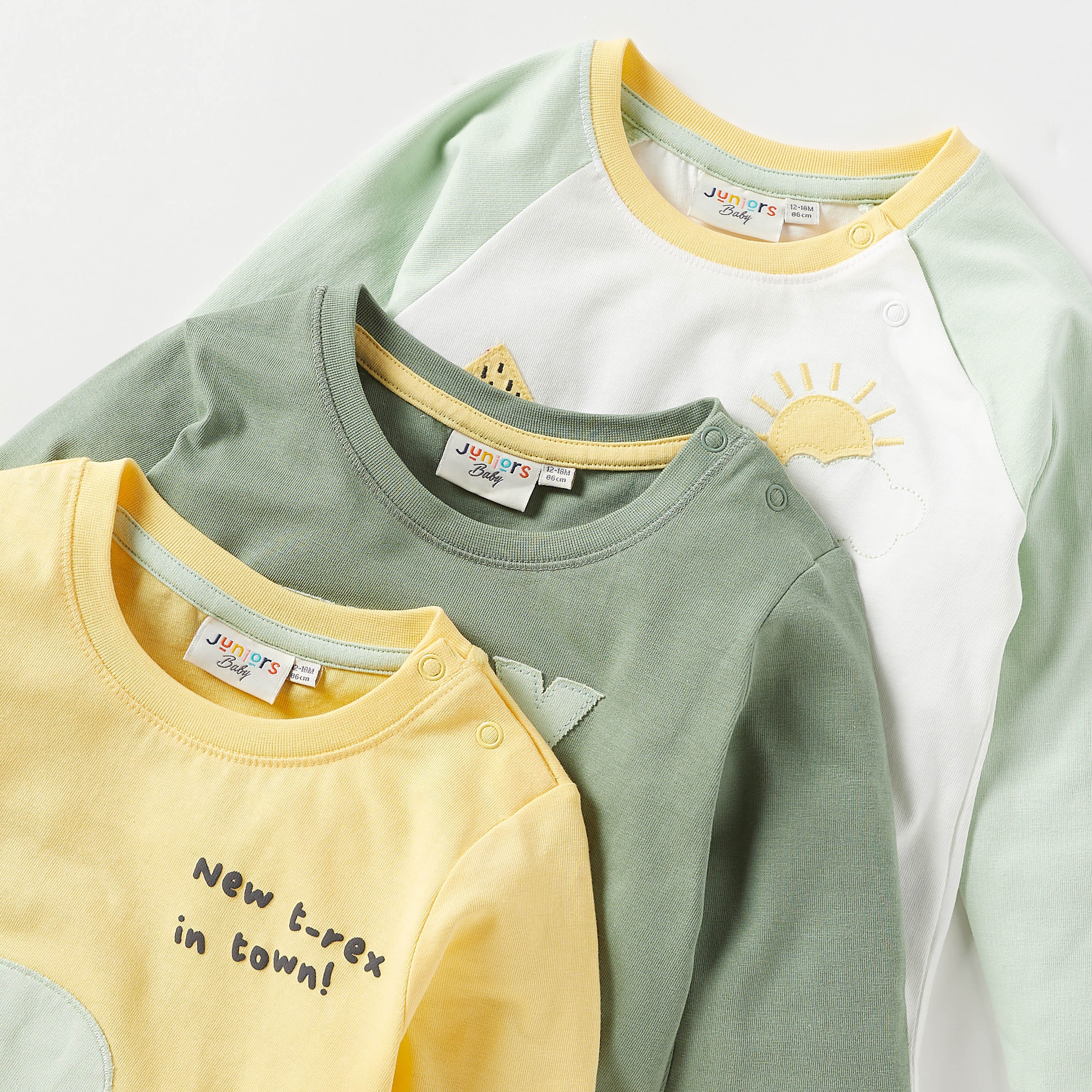 Juniors Dinosaur Applique T-shirt with Long Sleeves - Set of 3-baby-boys-clothing-tshirtsandpolos-image-5