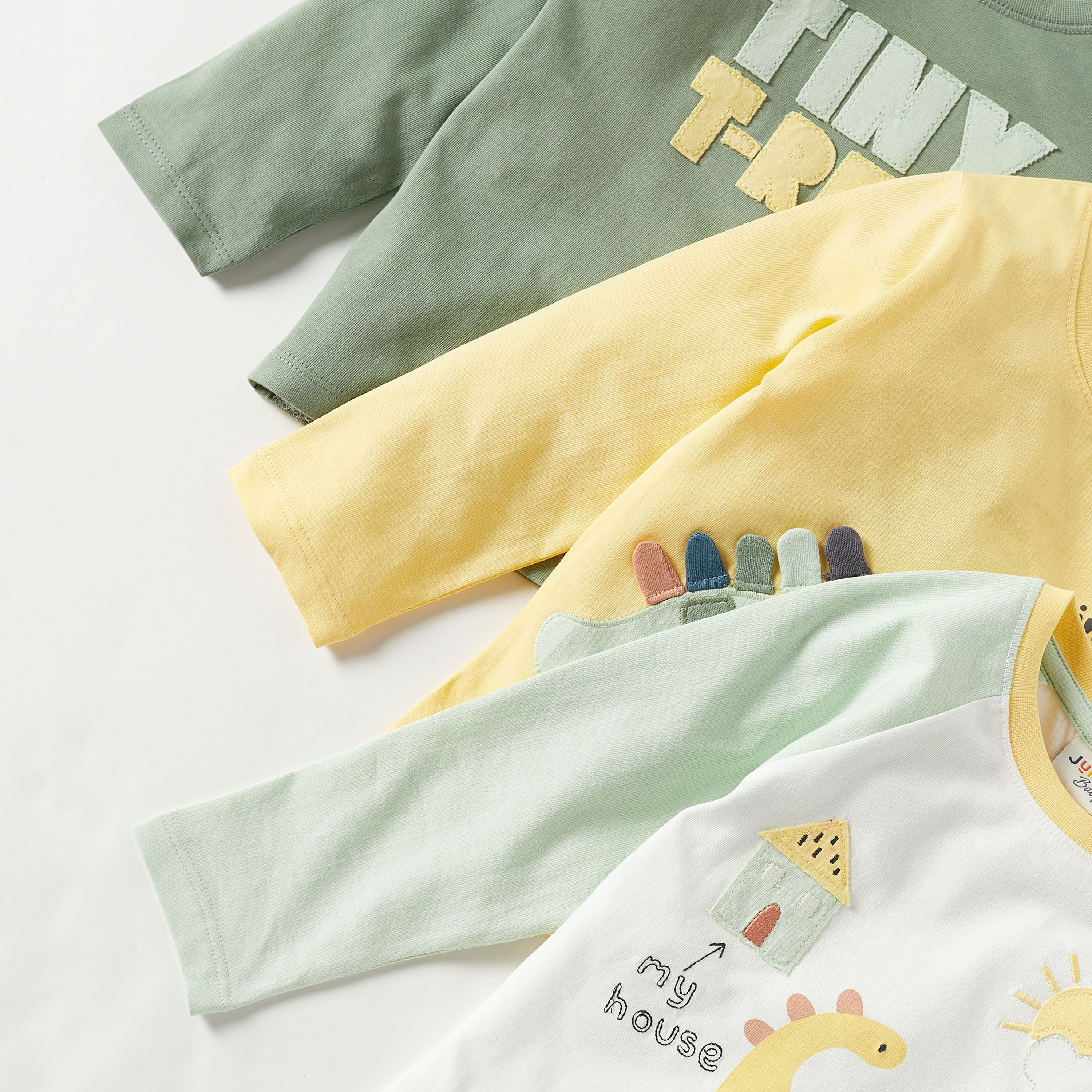 Juniors Dinosaur Applique T-shirt with Long Sleeves - Set of 3-baby-boys-clothing-tshirtsandpolos-image-6