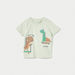 Juniors Dinosaur Print T-shirt with Short Sleeves-T Shirts-thumbnail-0