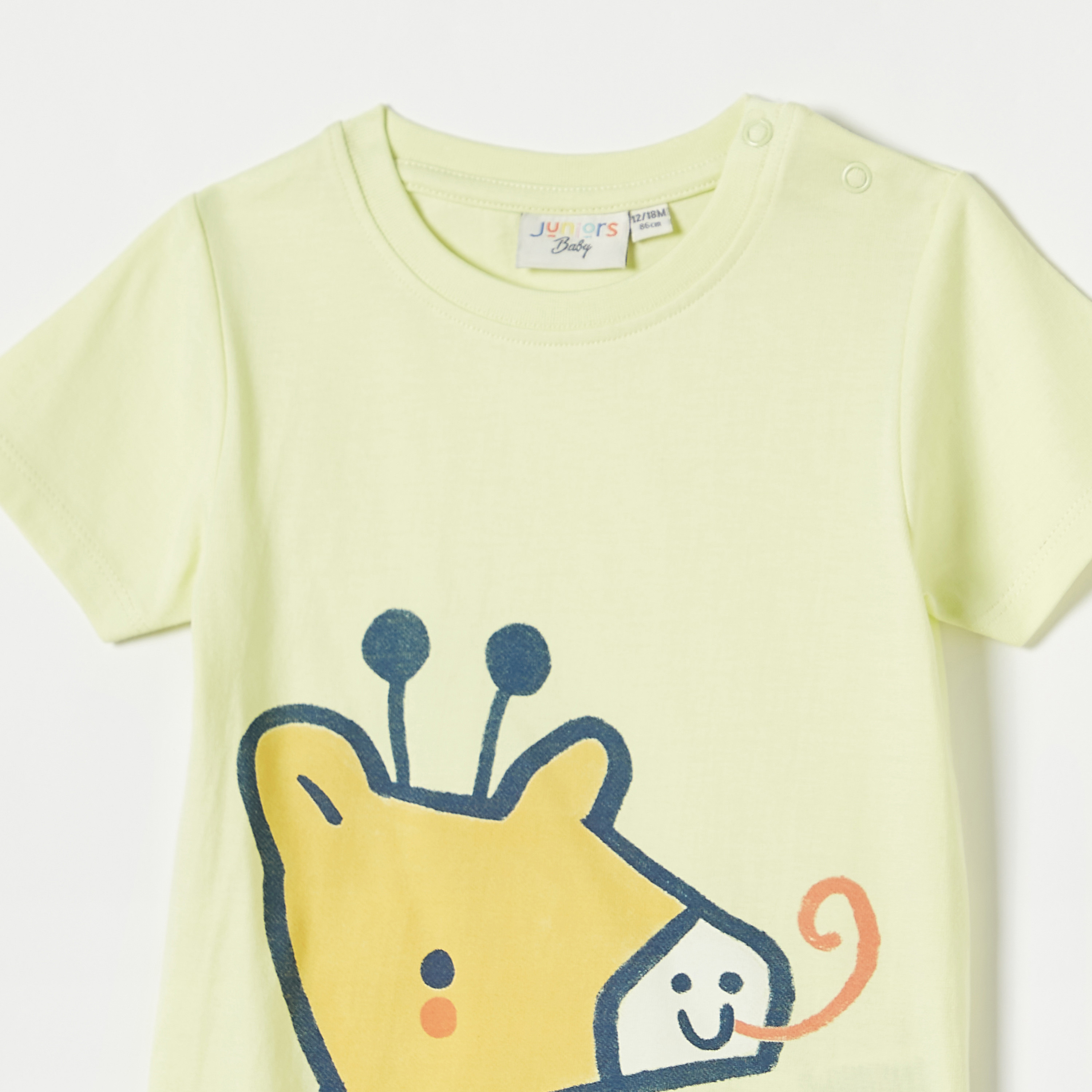 Juniors Graphic Print Crew Neck T-shirt with Short Sleeves-baby-boys-clothing-tshirtsandpolos-image-2