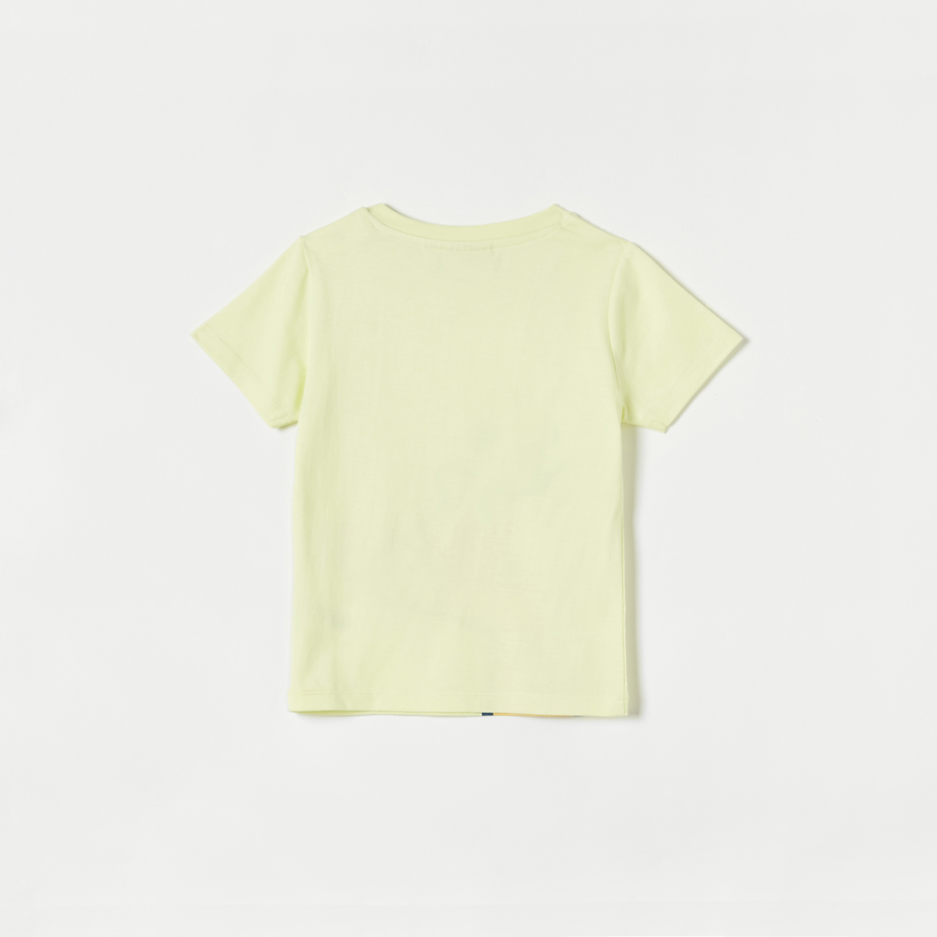 Juniors Graphic Print Crew Neck T-shirt with Short Sleeves-baby-boys-clothing-tshirtsandpolos-image-4